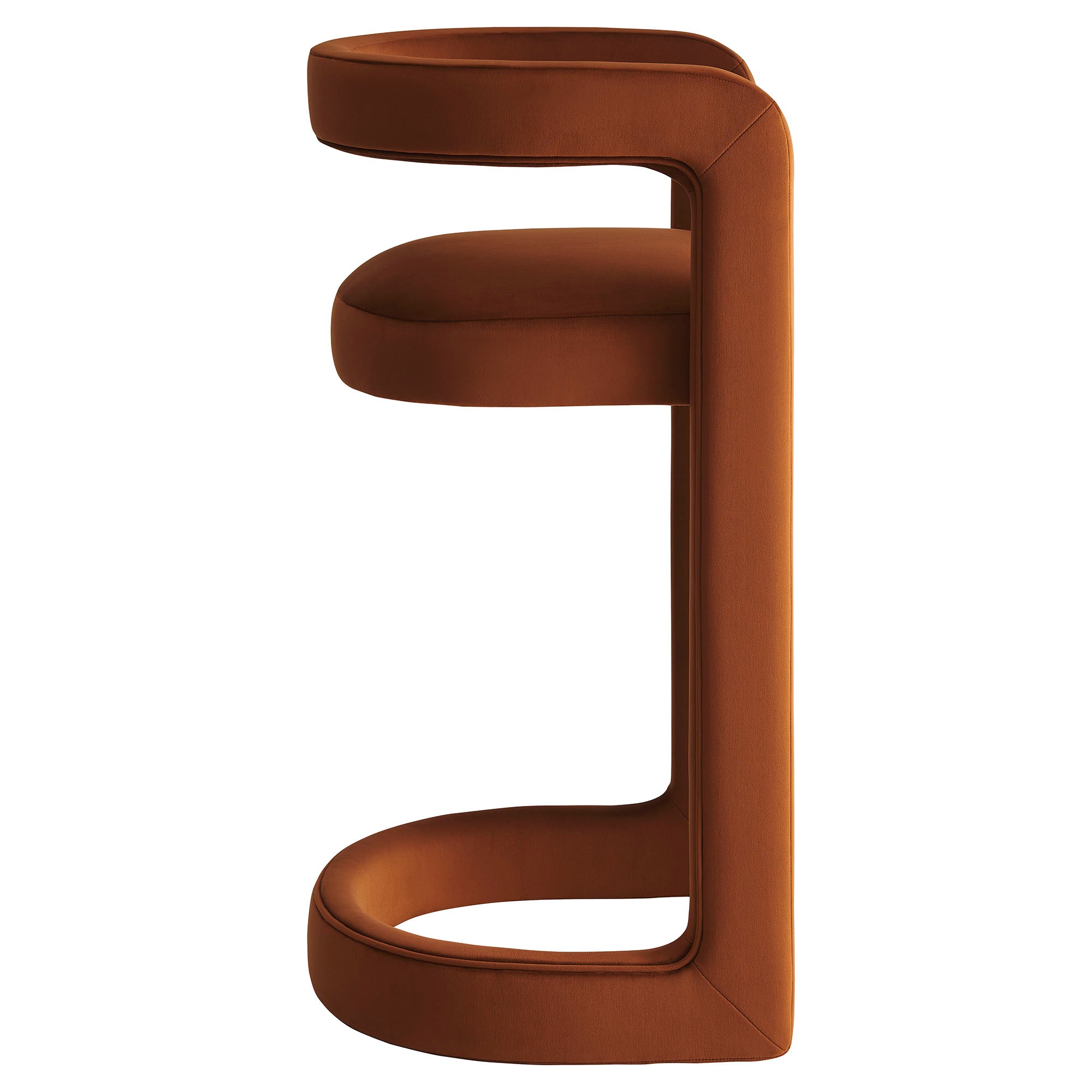 Winslow Performance Velvet Bar Stool, Rust