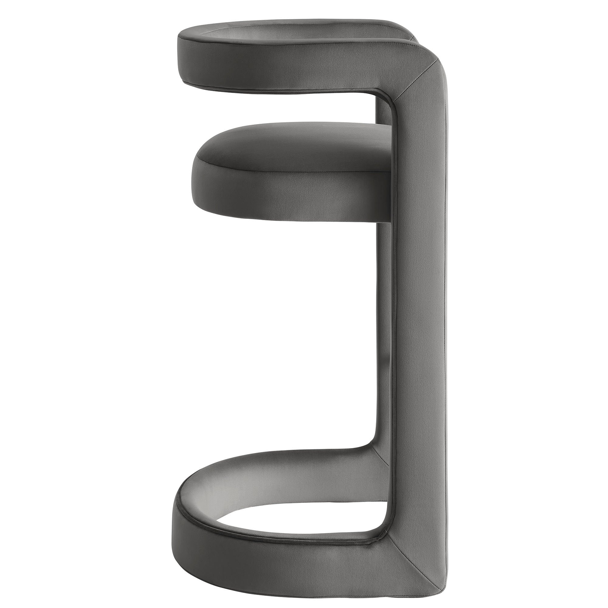 Winslow Performance Velvet Bar Stool, Storm Gray