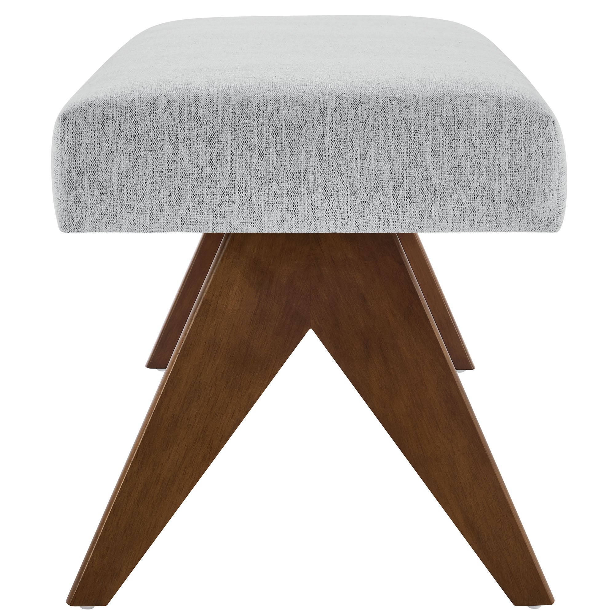 Lyra 47" Fabric Upholstered Bench, Light Gray