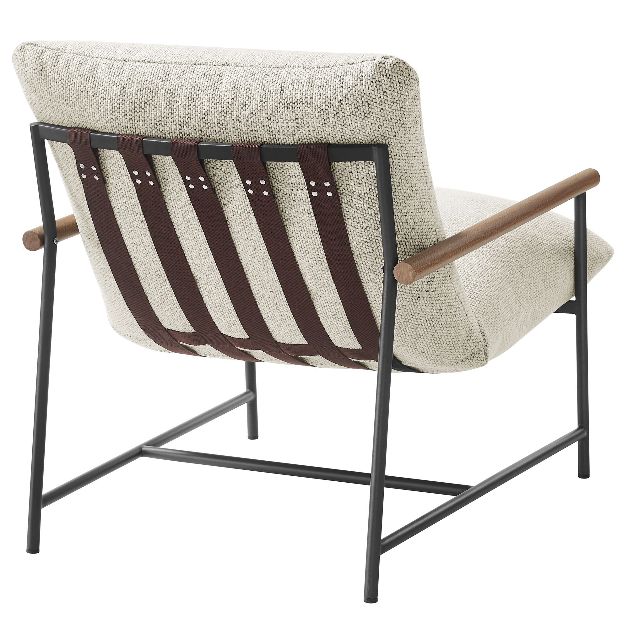 Raya Outdoor Patio Boucle Sling Lounge Chair, Ivory