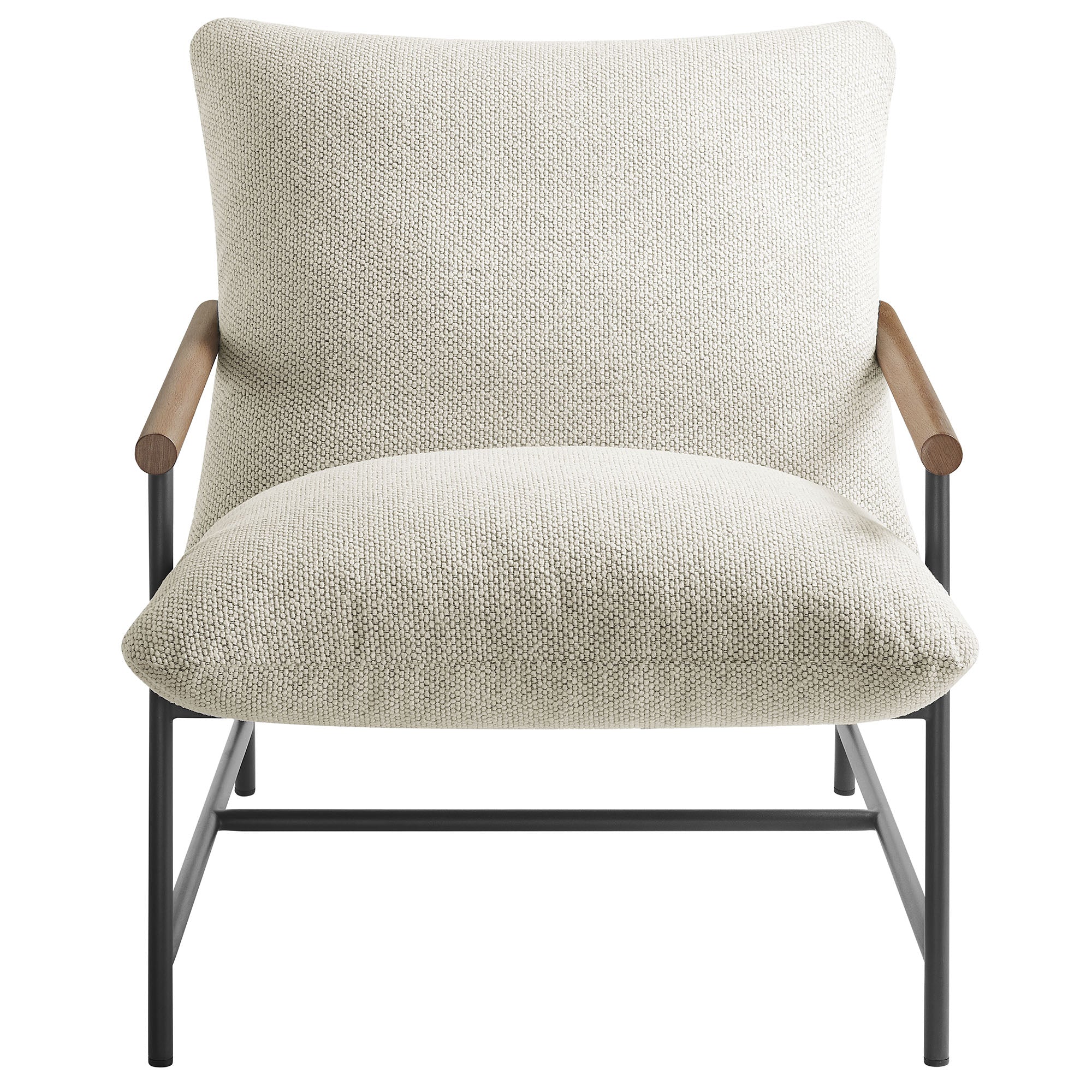 Raya Outdoor Patio Boucle Sling Lounge Chair, Ivory