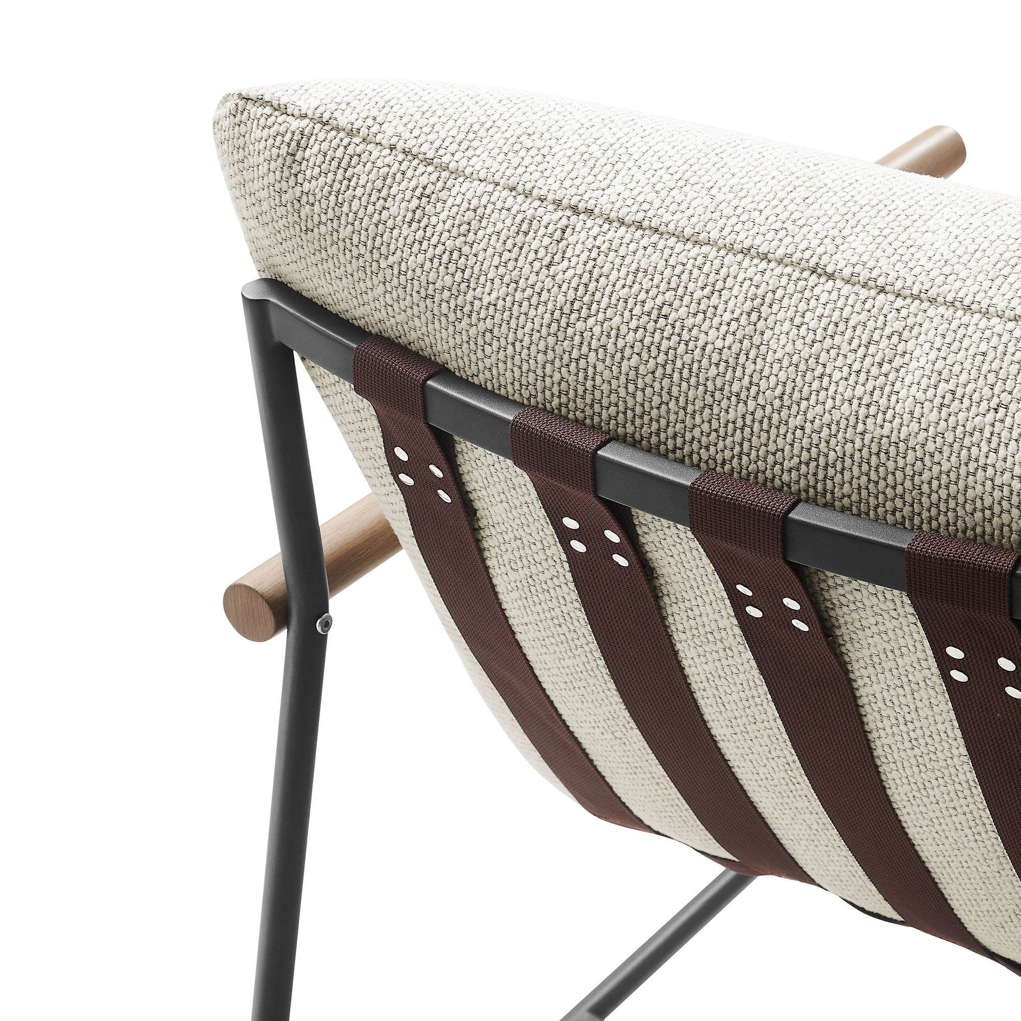 Raya Outdoor Patio Boucle Sling Lounge Chair, Ivory