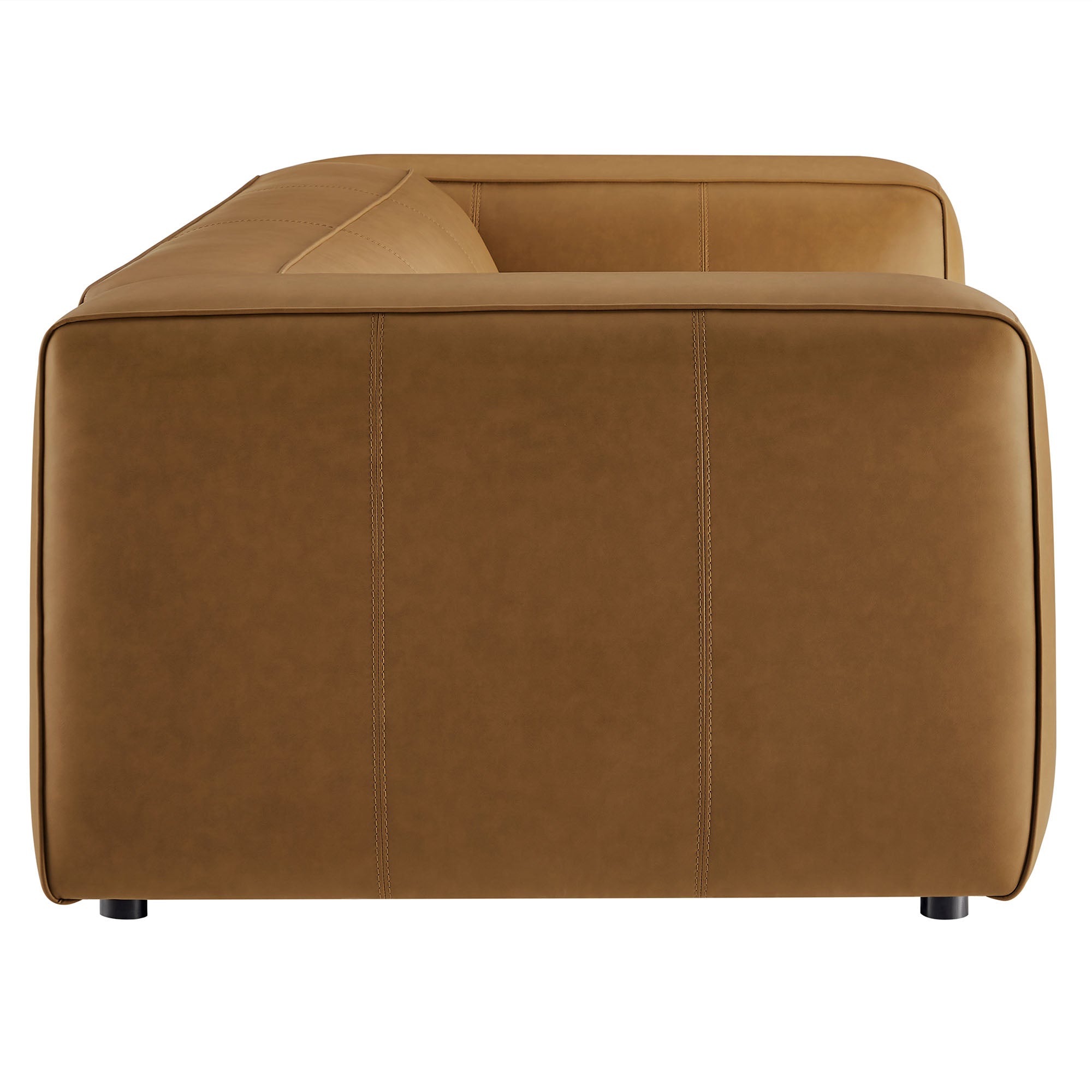 Auren Upholstered Vegan Leather Sofa, Camel