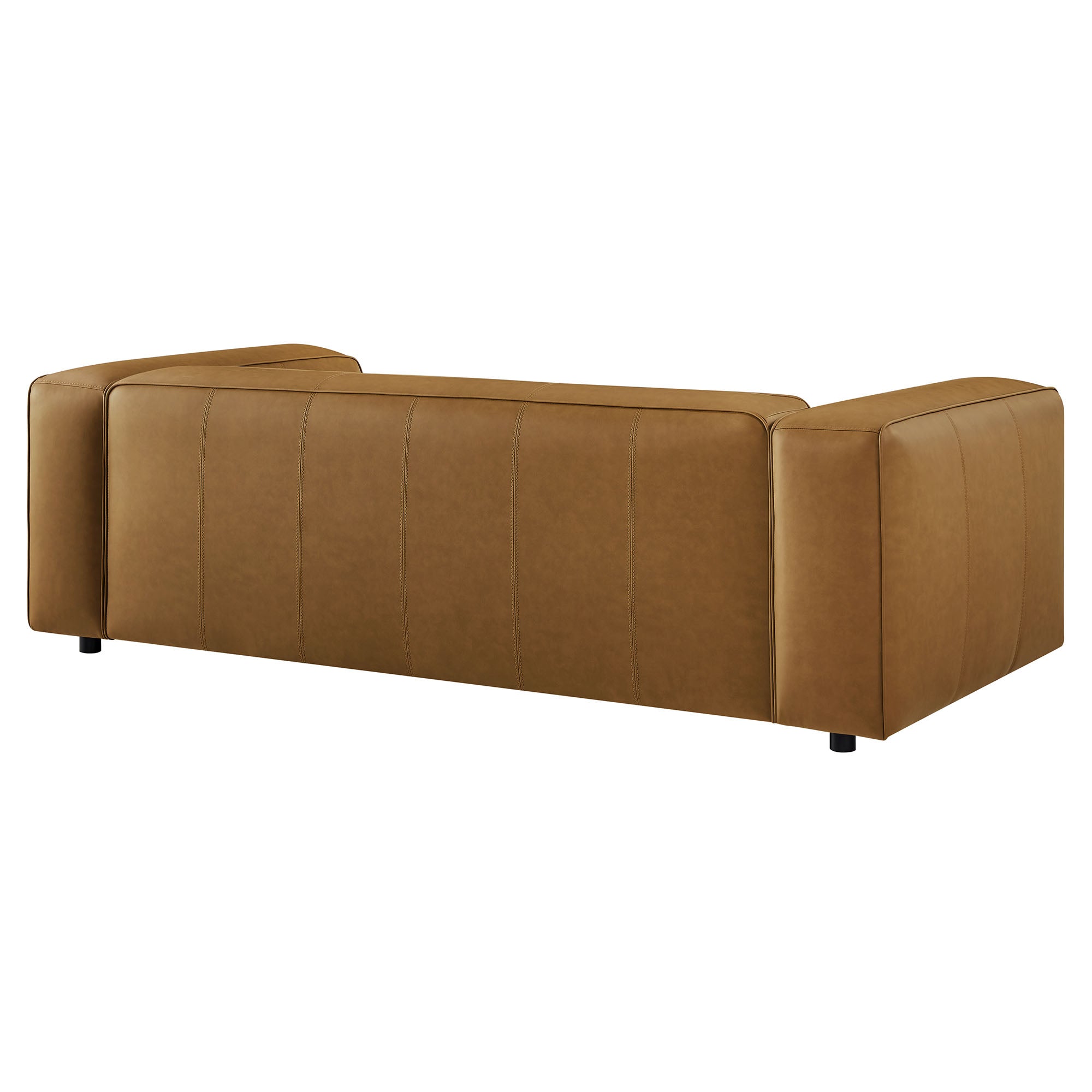 Auren Upholstered Vegan Leather Sofa, Camel