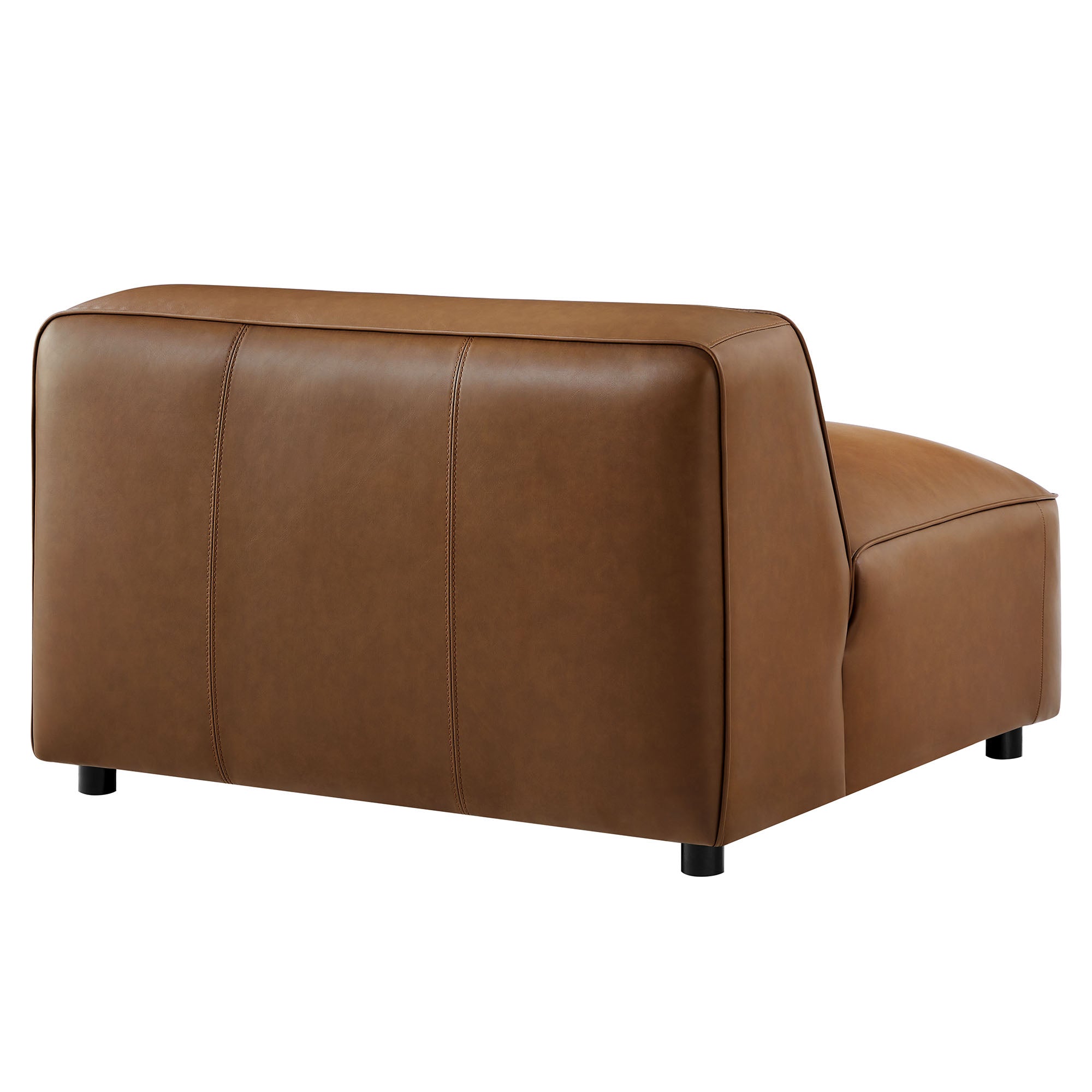 Auren Upholstered Vegan Leather Modular Armless Chair, Coffee