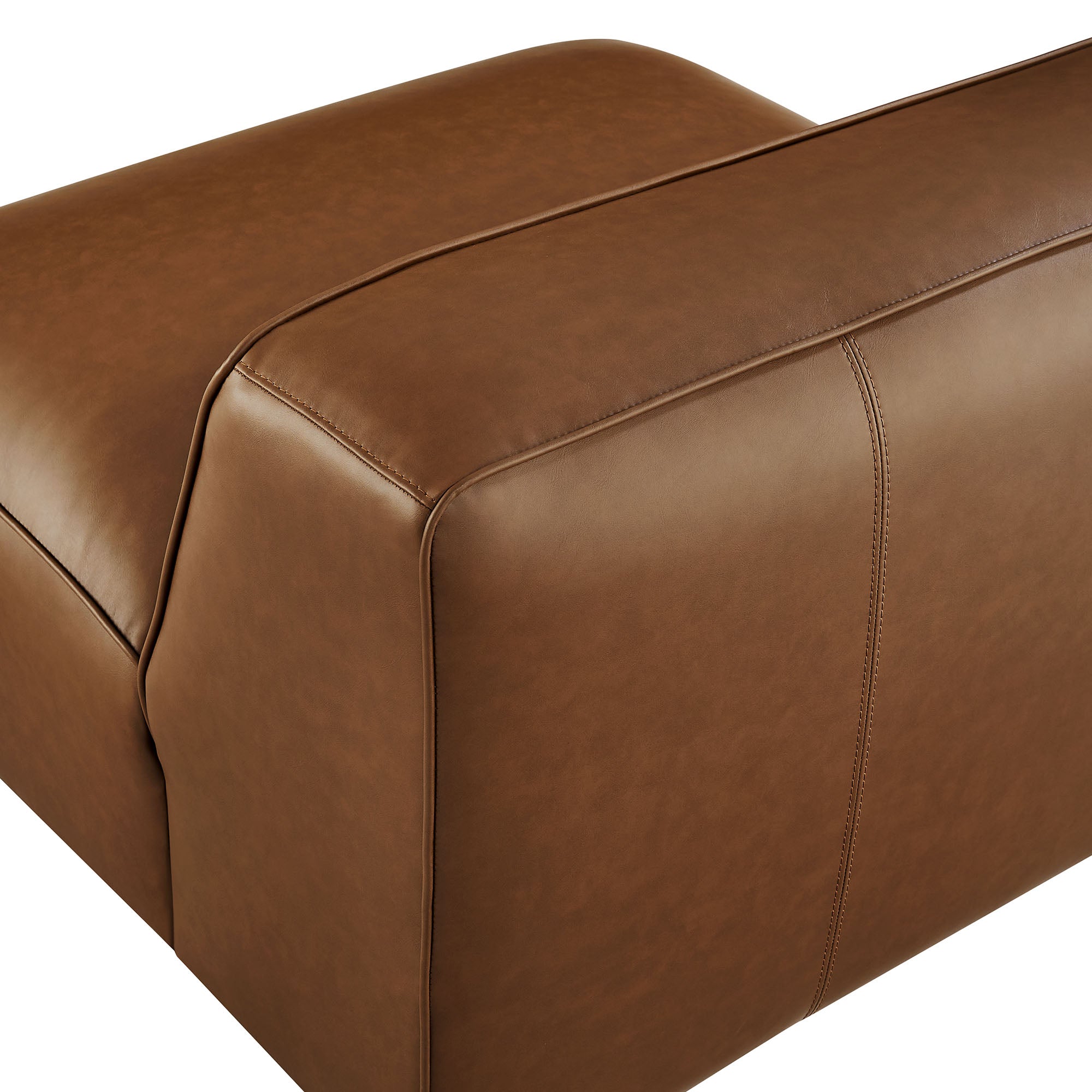 Auren Upholstered Vegan Leather Modular Armless Chair, Coffee