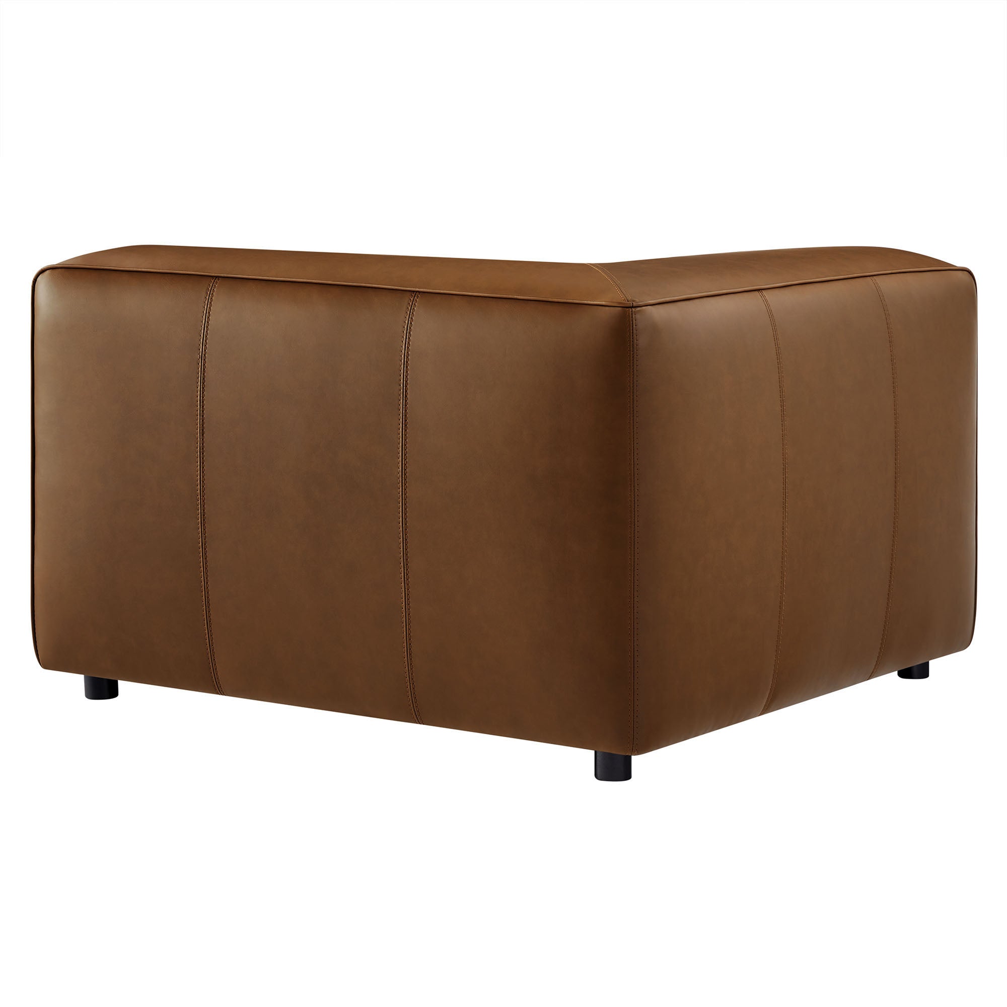 Auren Upholstered Vegan Leather Modular Corner Chair, Coffee