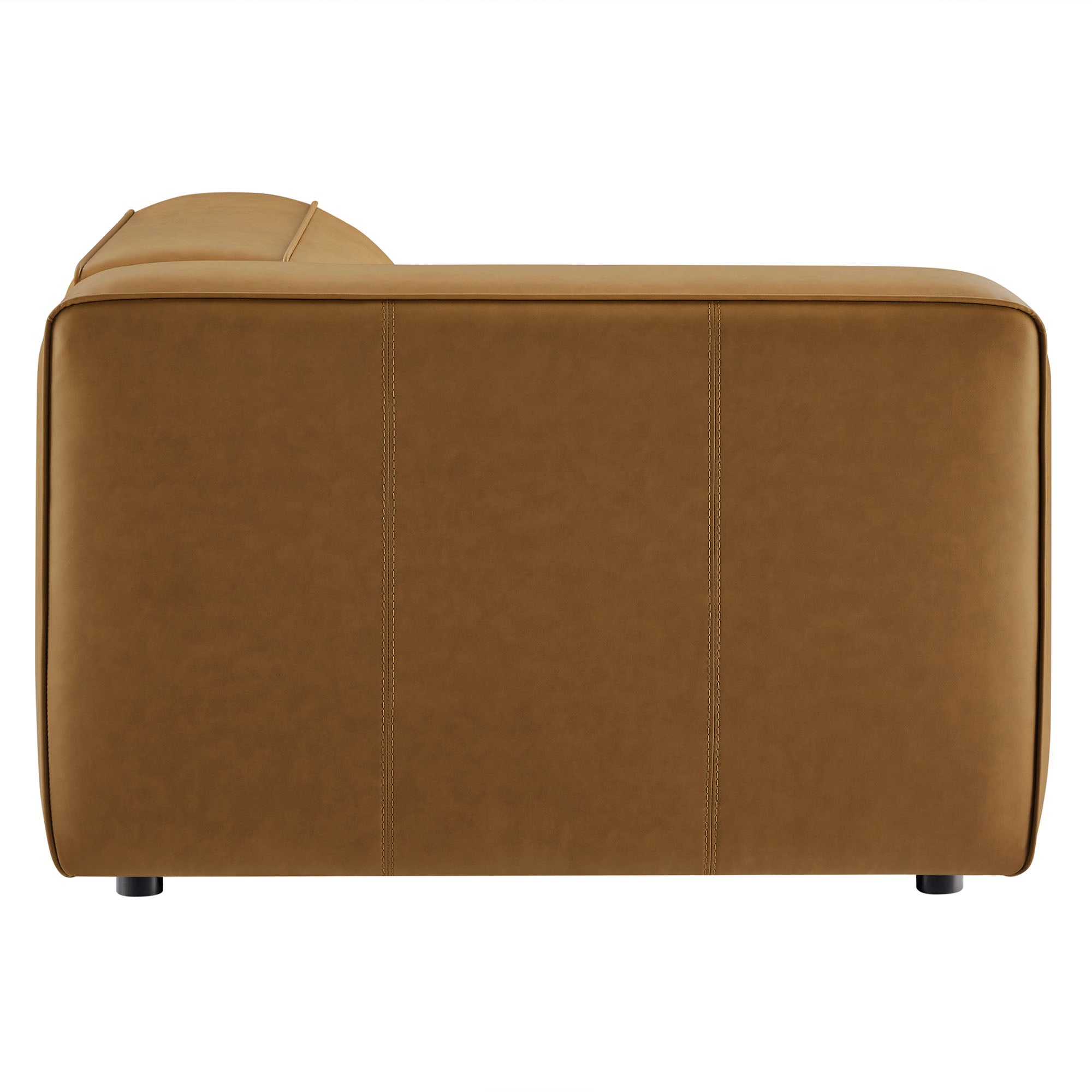 Auren Upholstered Vegan Leather Modular Left Armchair, Camel