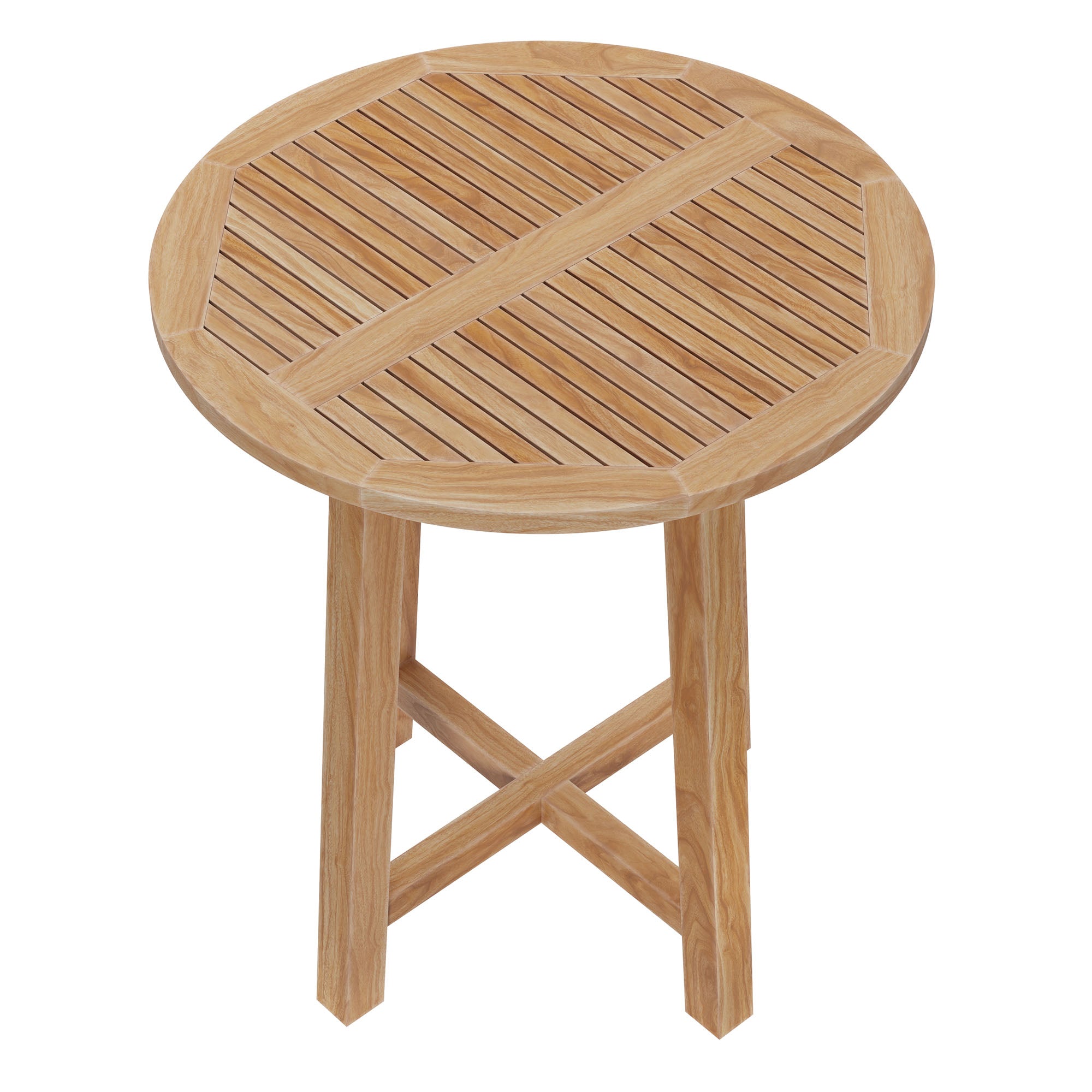 Wellspring 36" Outdoor Patio Teak Wood Bar Table, Natural