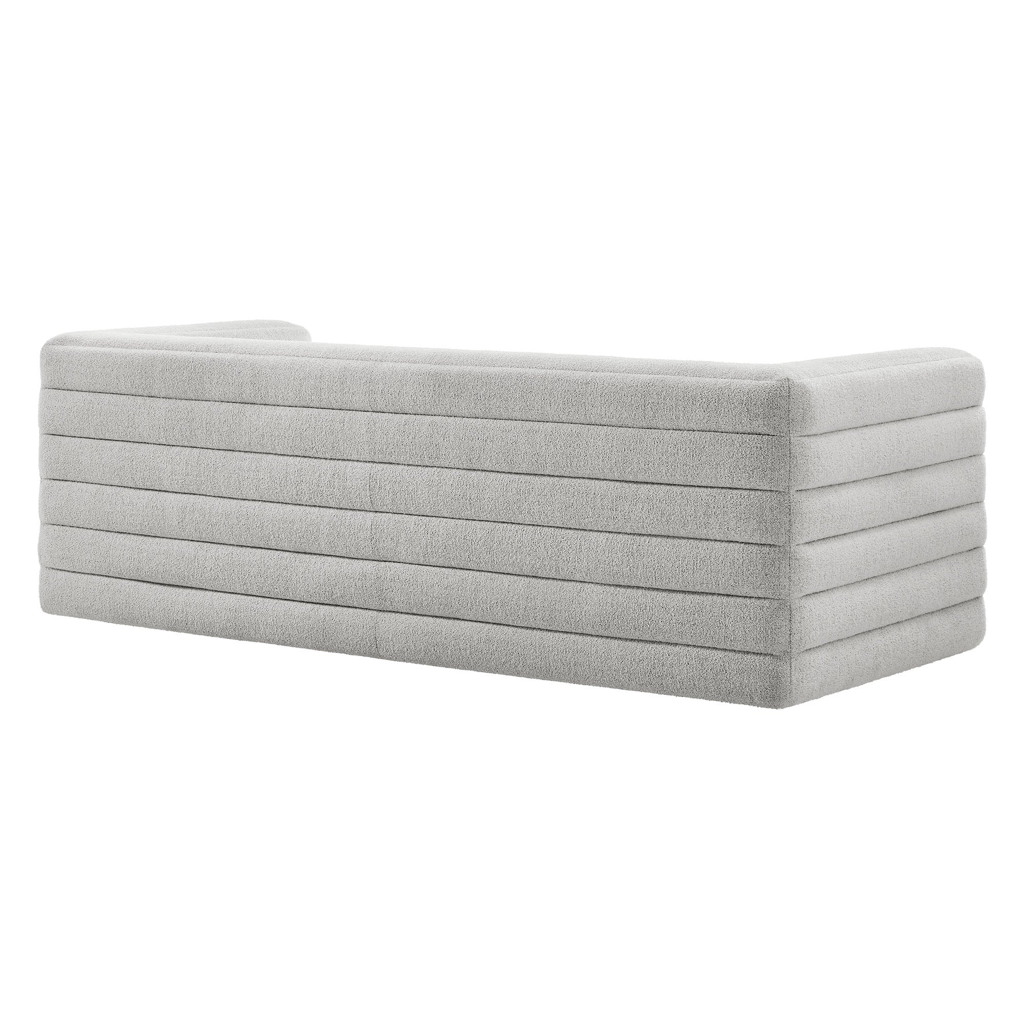 Relle Channel Tufted Boucle Upholstered Sofa, Newsprint