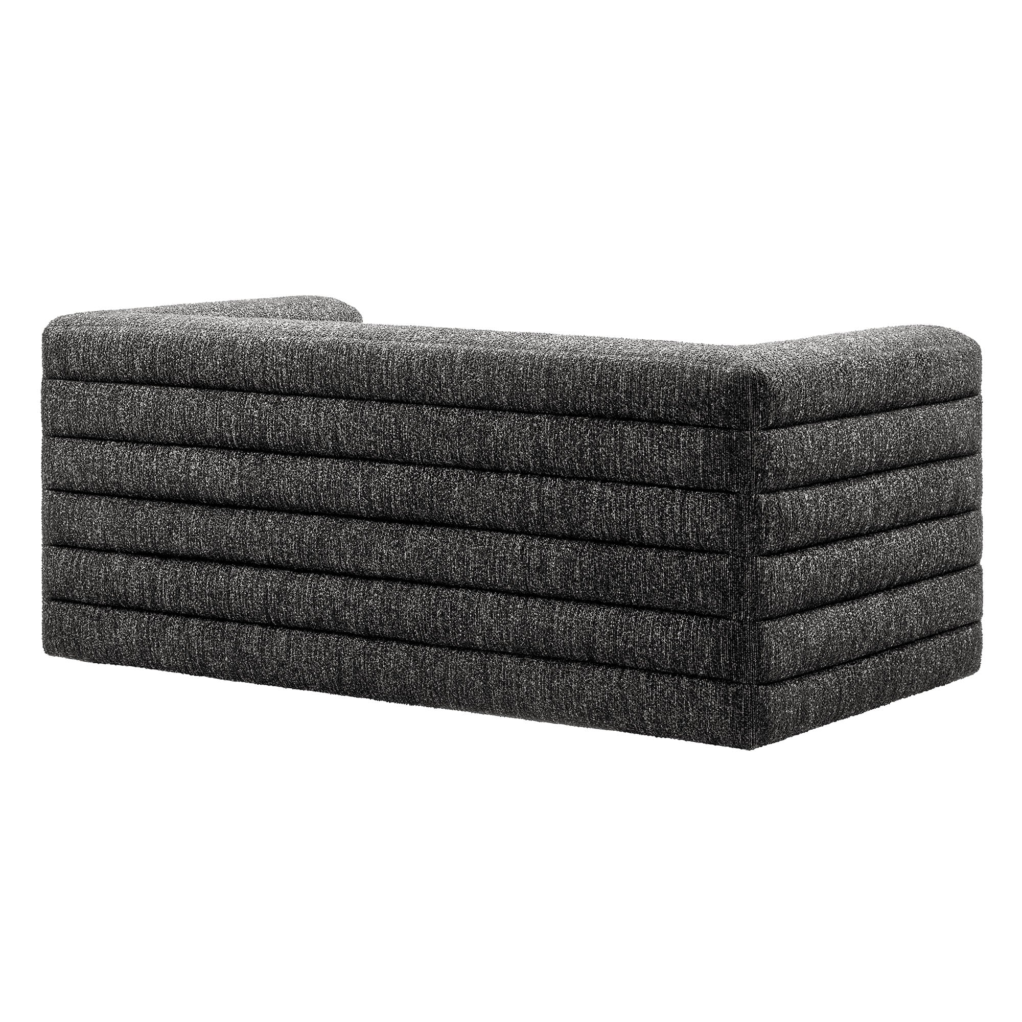 Relle Channel Tufted Boucle Upholstered Loveseat, Charcoal