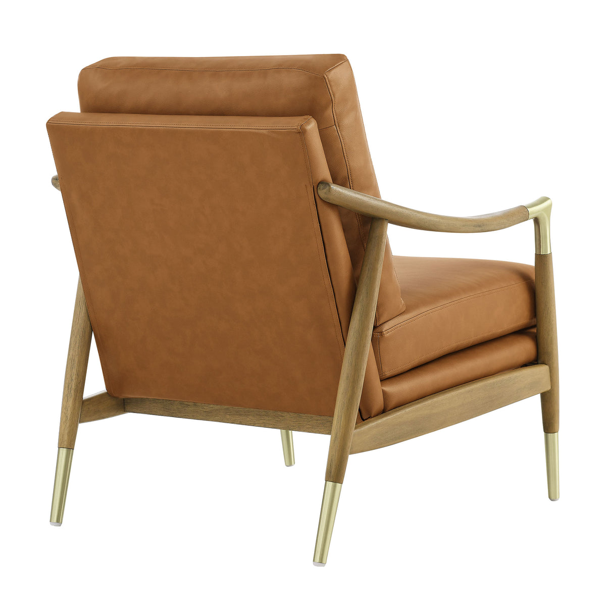 Langford Vegan Leather Accent Armchair, Tan Walnut