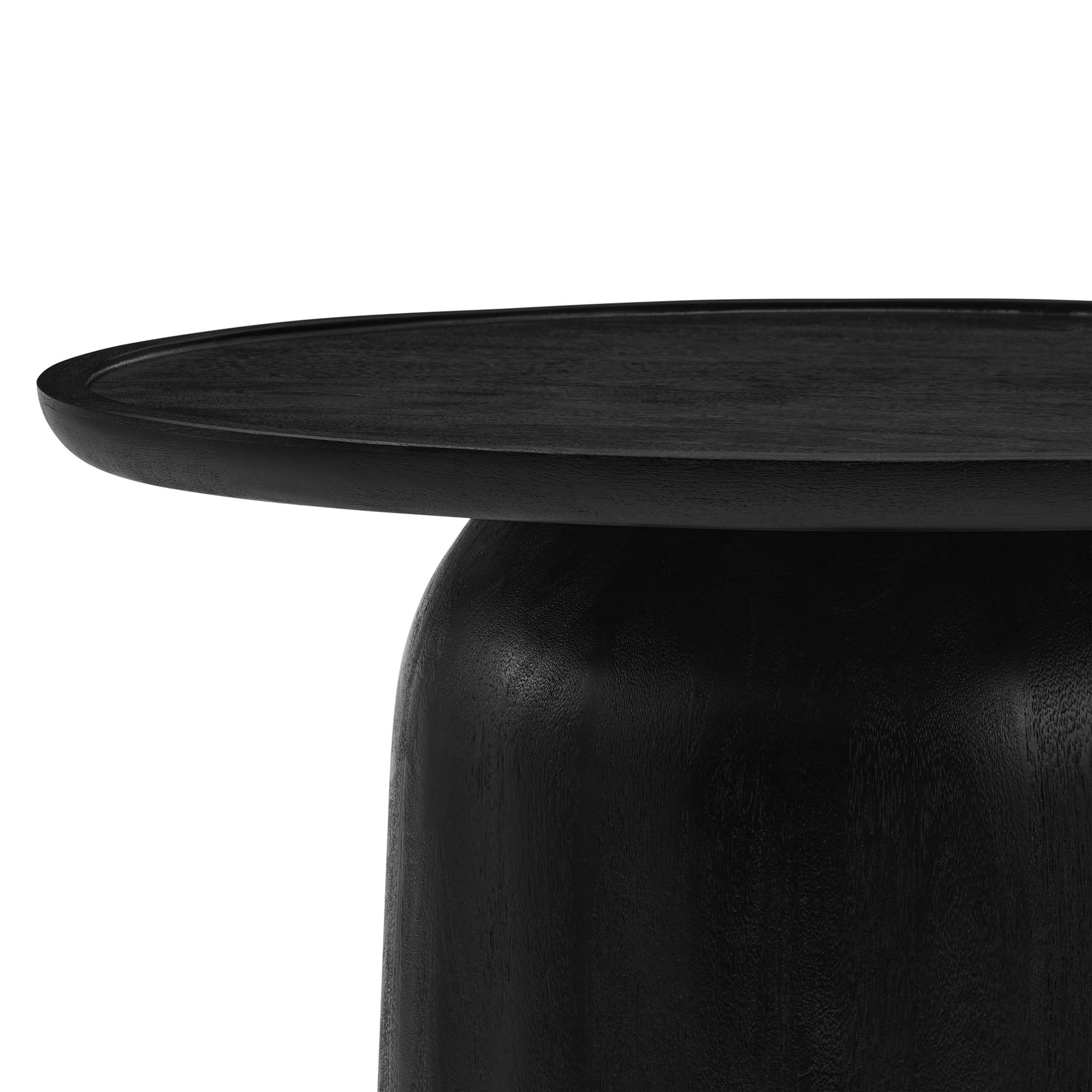 Holloway 30" Round Wood Coffee Table, Black