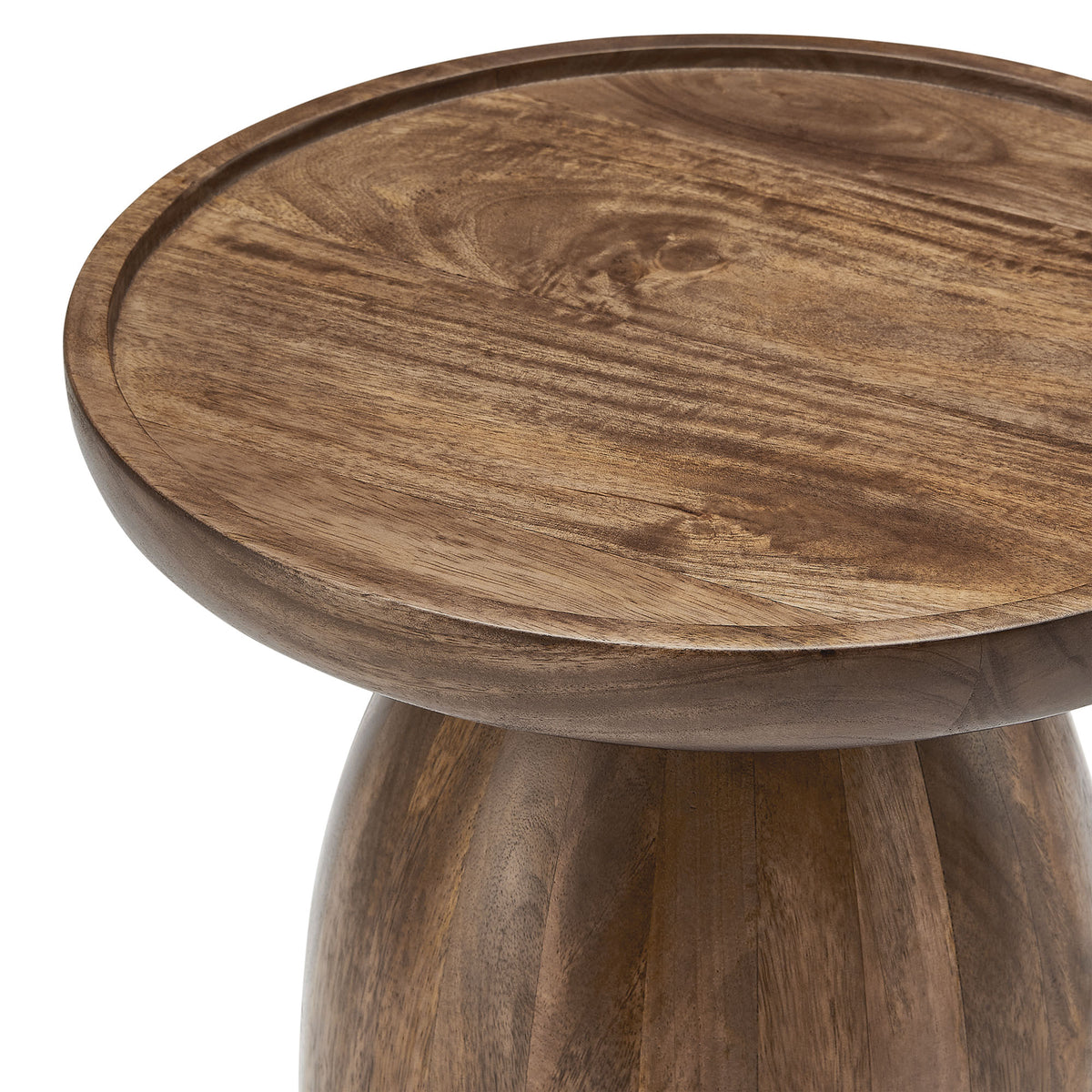 Holloway Round Wood Side Table, Walnut