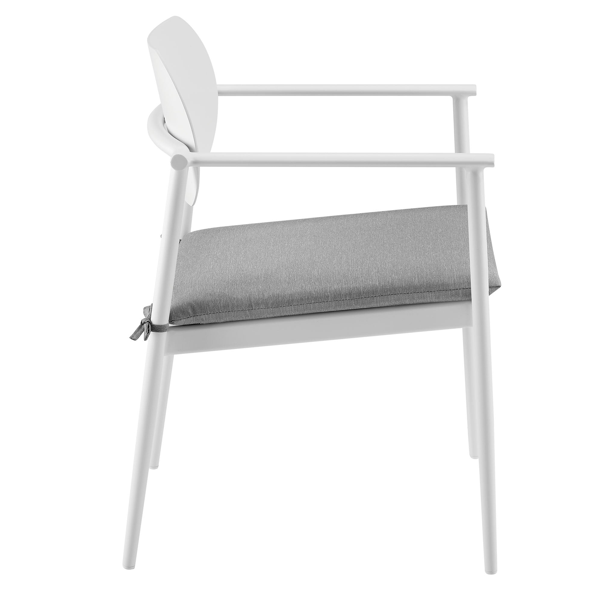 Aeris Stackable Outdoor Patio Aluminum Dining Armchair Set of 2, White