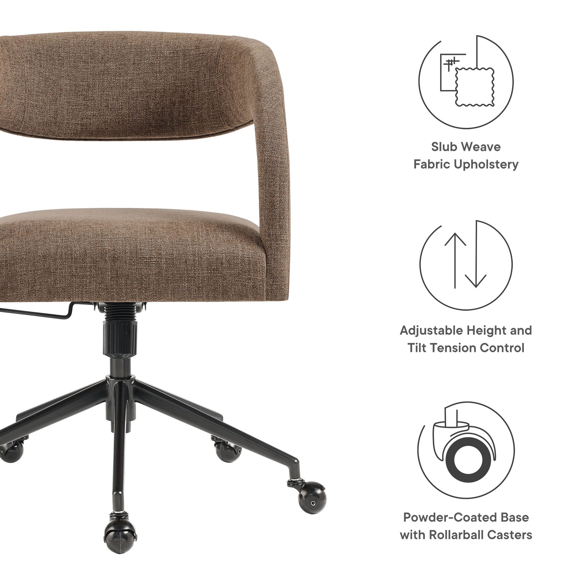 Pinnacle Upholstered Office Chair, Mocha