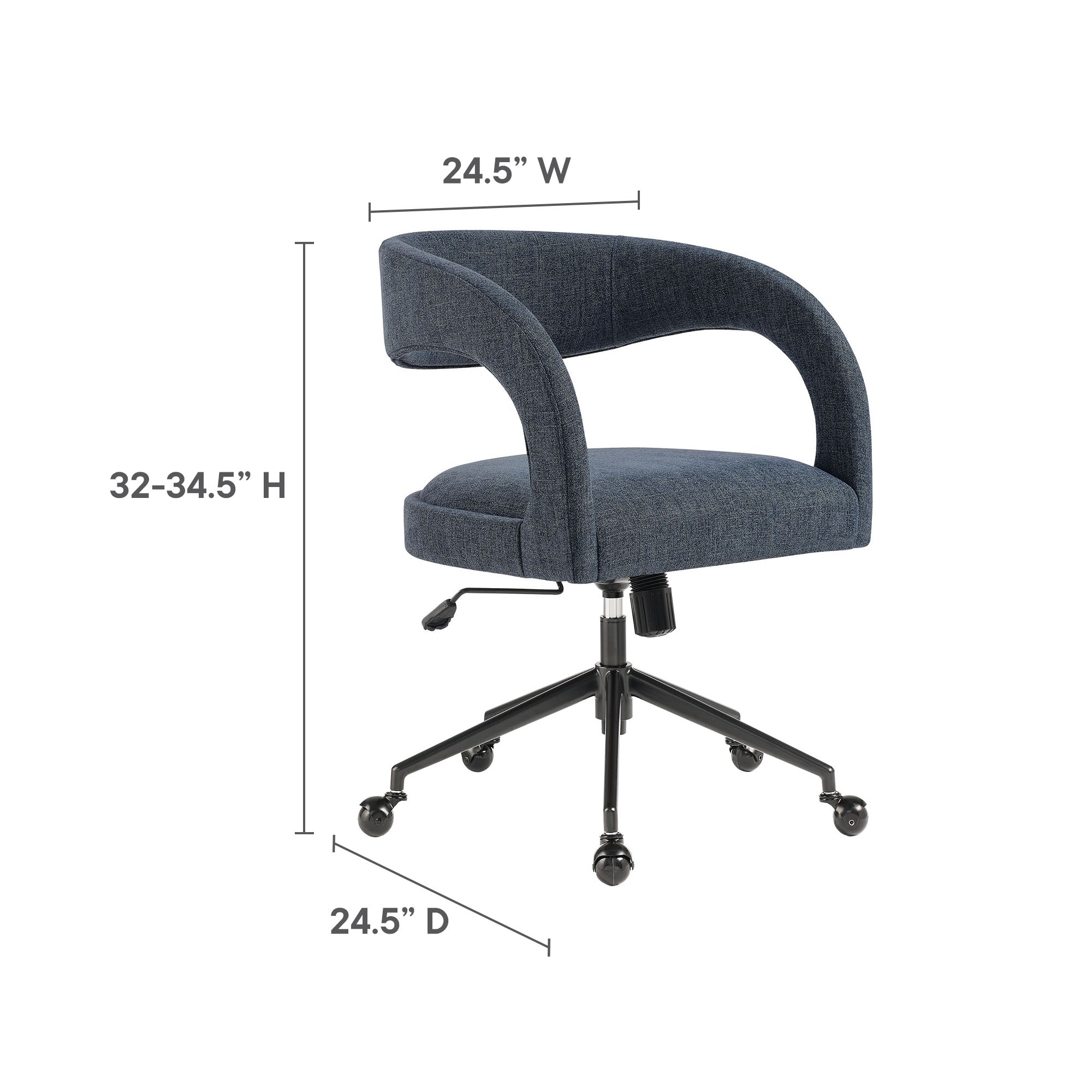 Pinnacle Upholstered Office Chair, Slate Blue
