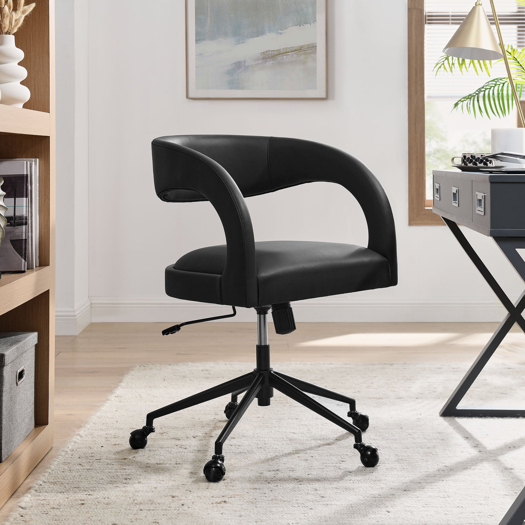 Pinnacle Vegan Leather Office Chair, Black