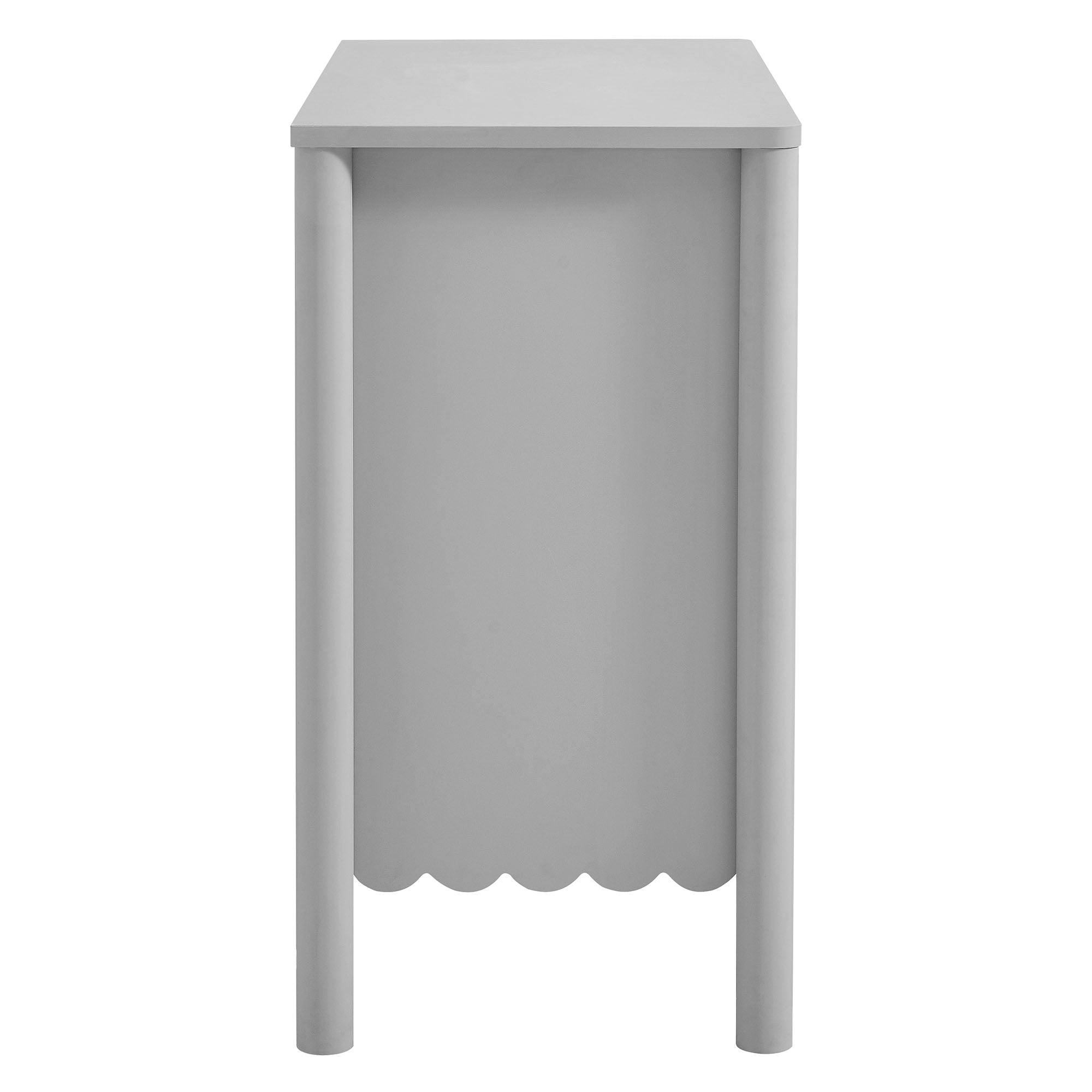 Emmeline 35" 2-Door Scalloped Sideboard Cabinet, Light Gray