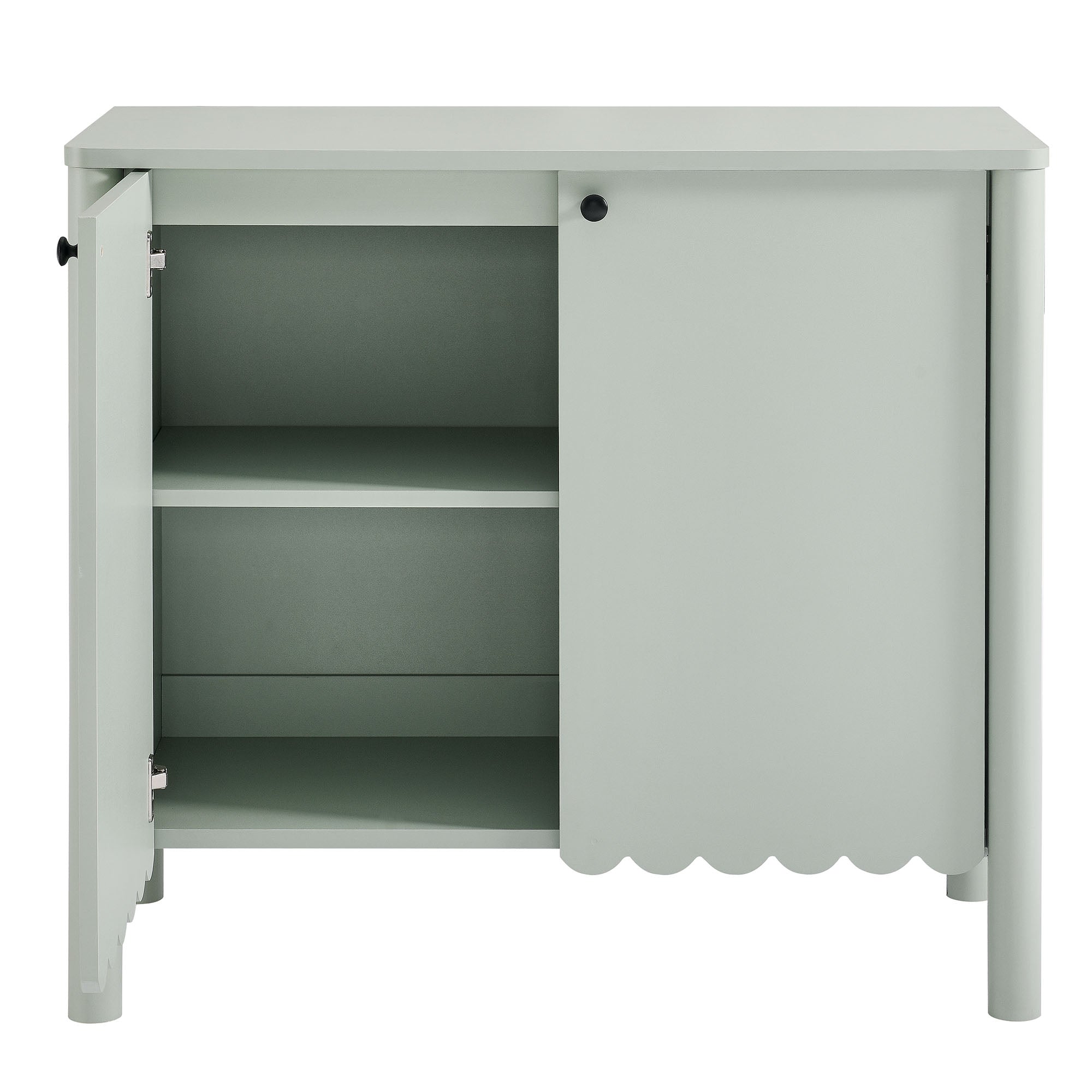 Emmeline 35" 2-Door Scalloped Sideboard Cabinet, Sage