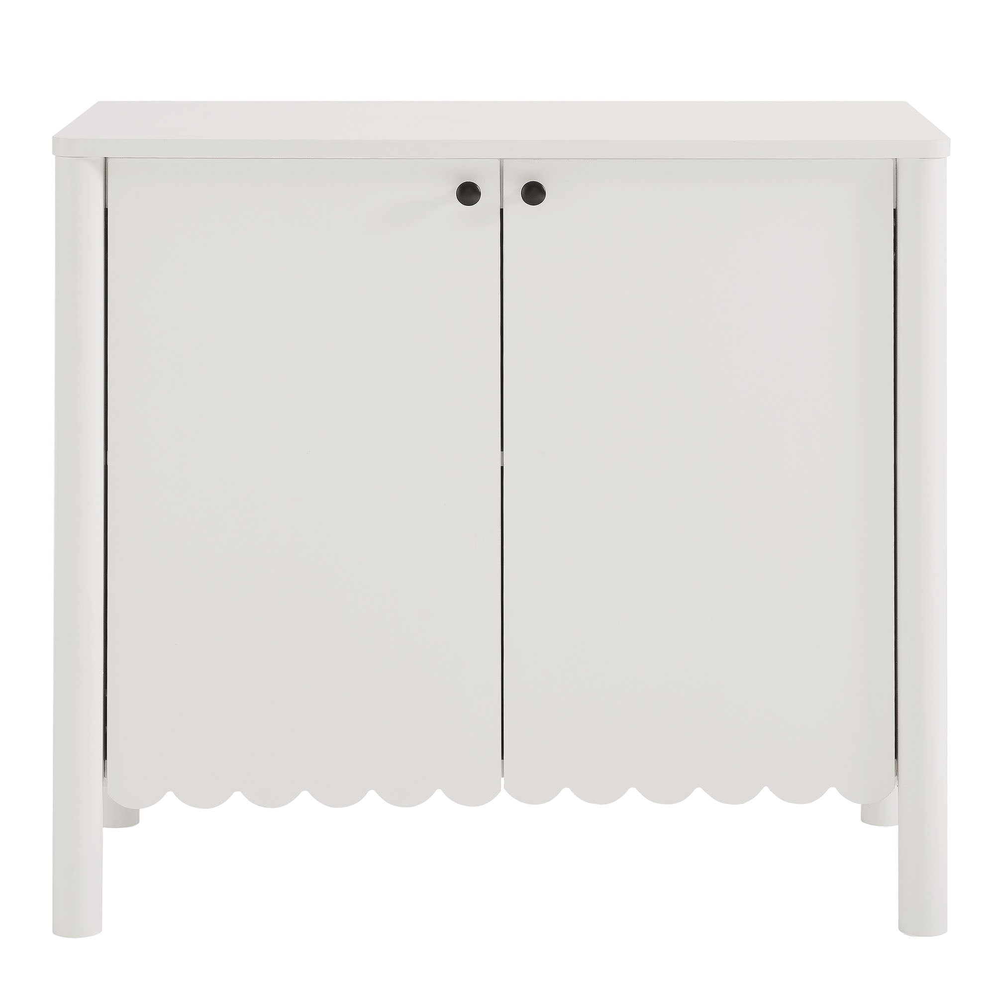 Emmeline 35" 2-Door Scalloped Sideboard Cabinet, White