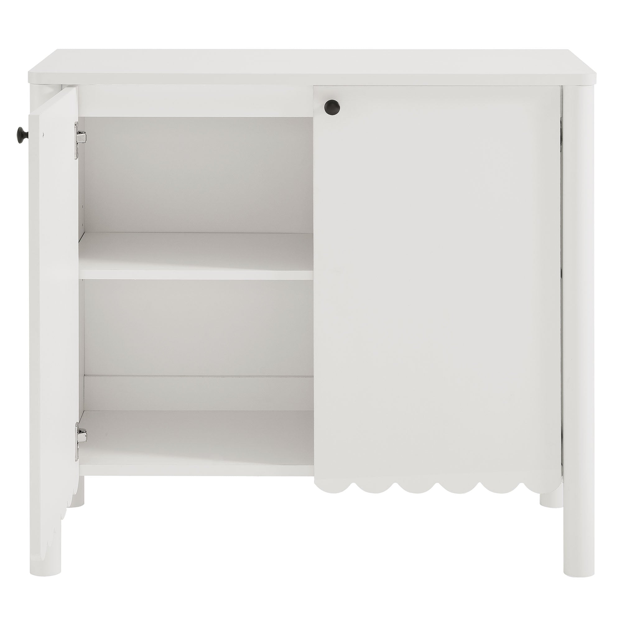 Emmeline 35" 2-Door Scalloped Sideboard Cabinet, White