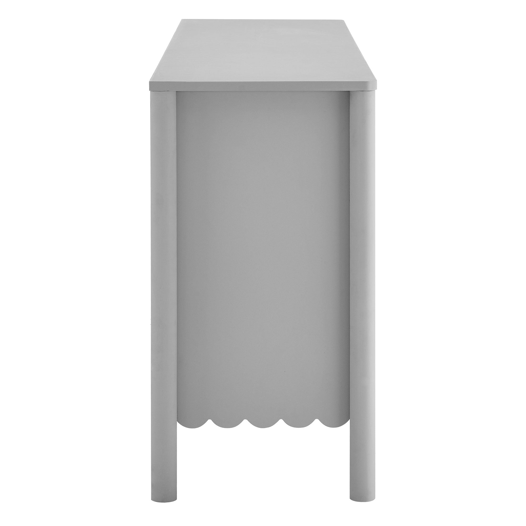 Emmeline 66" 4-Door Scalloped Sideboard Cabinet, Light Gray