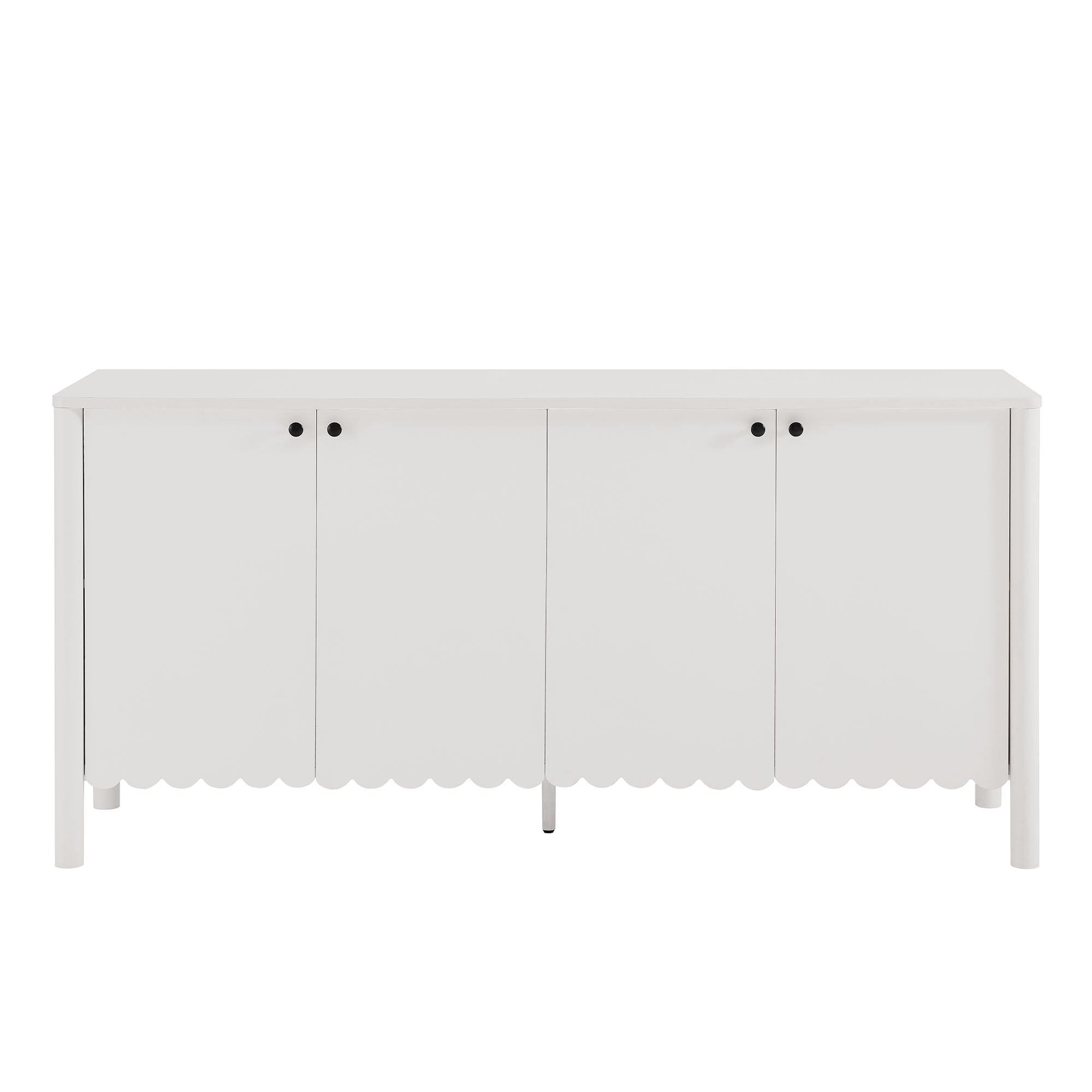 Emmeline 66" 4-Door Scalloped Sideboard Cabinet, White