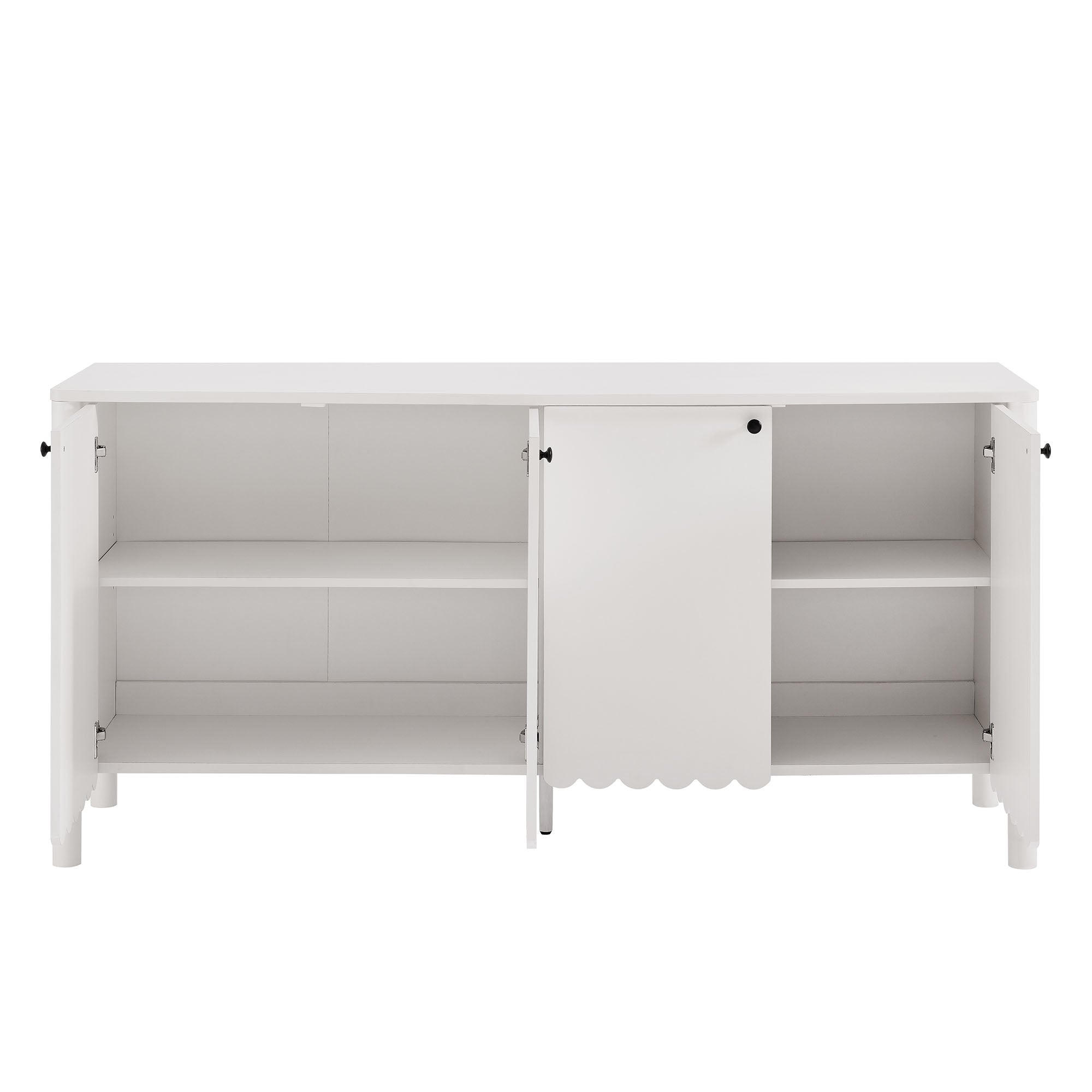 Emmeline 66" 4-Door Scalloped Sideboard Cabinet, White