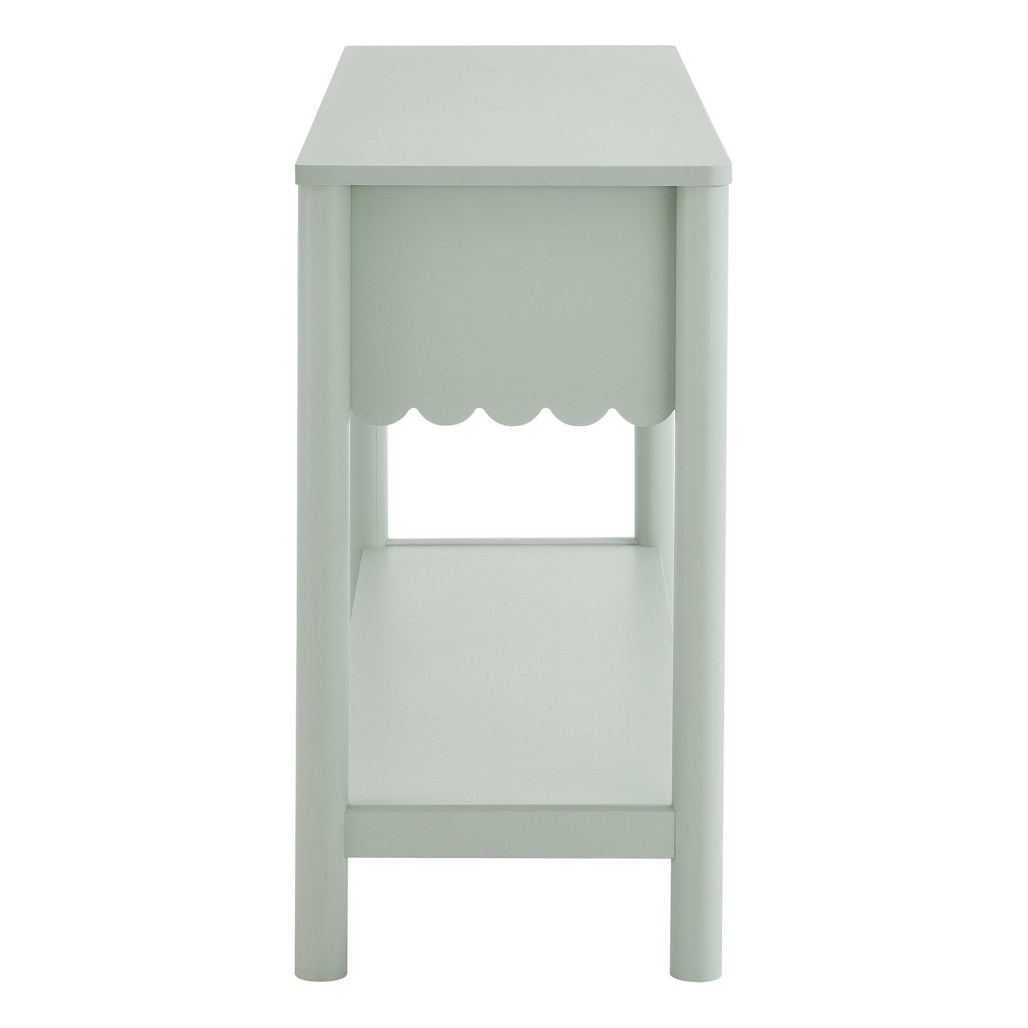 Emmeline 3-Drawer Scalloped Console Table, Sage