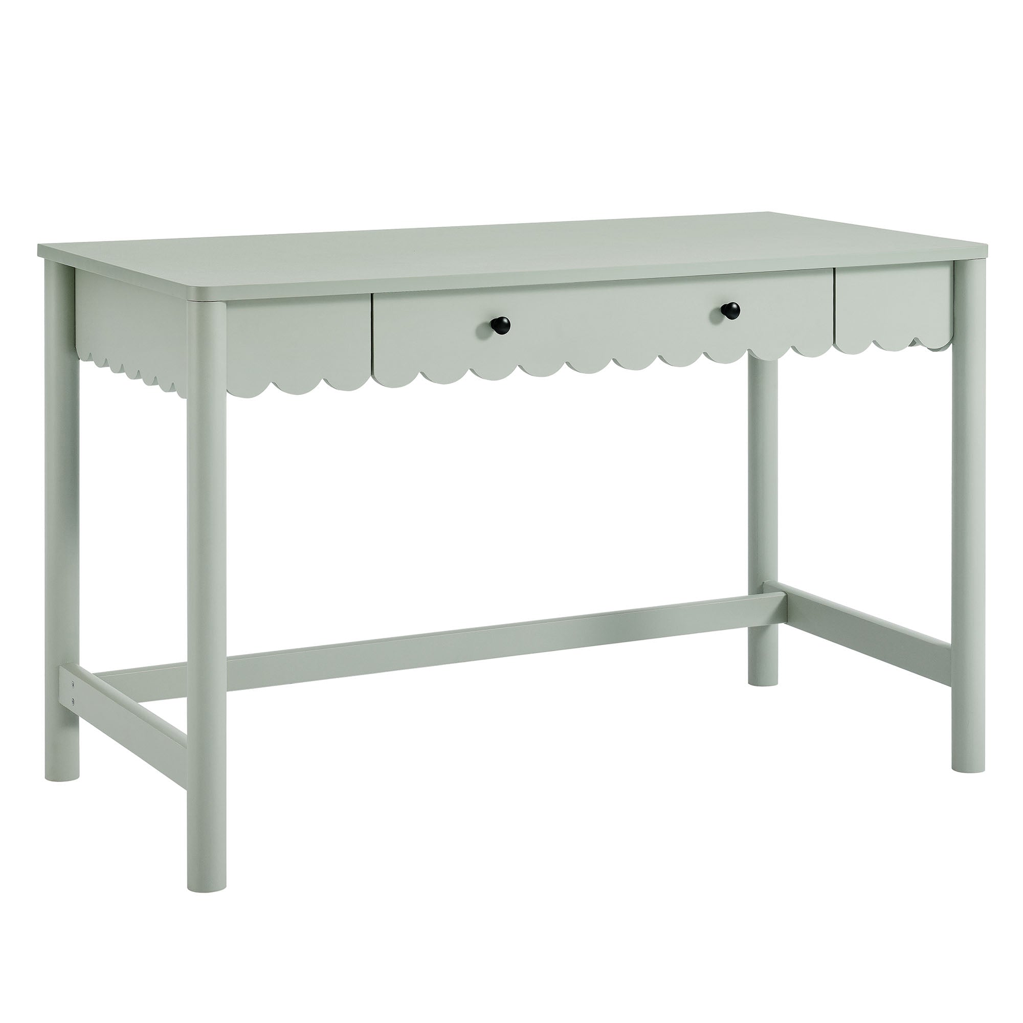 Emmeline 1-Drawer Scallop Writing Desk, Sage