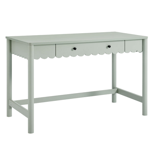 Emmeline 1-Drawer Scallop Writing Desk, Sage