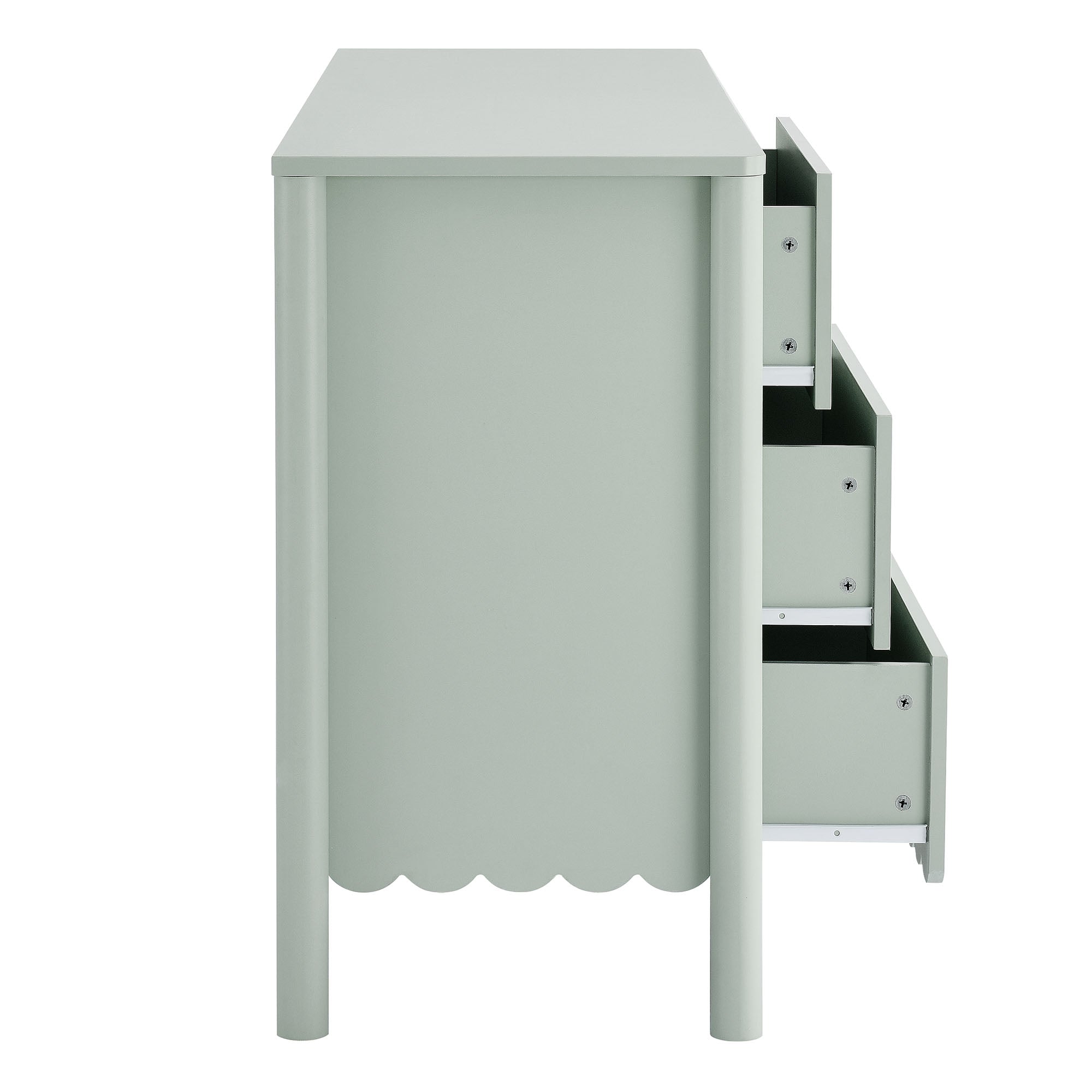 Emmeline Scalloped 6-Drawer Dresser, Sage