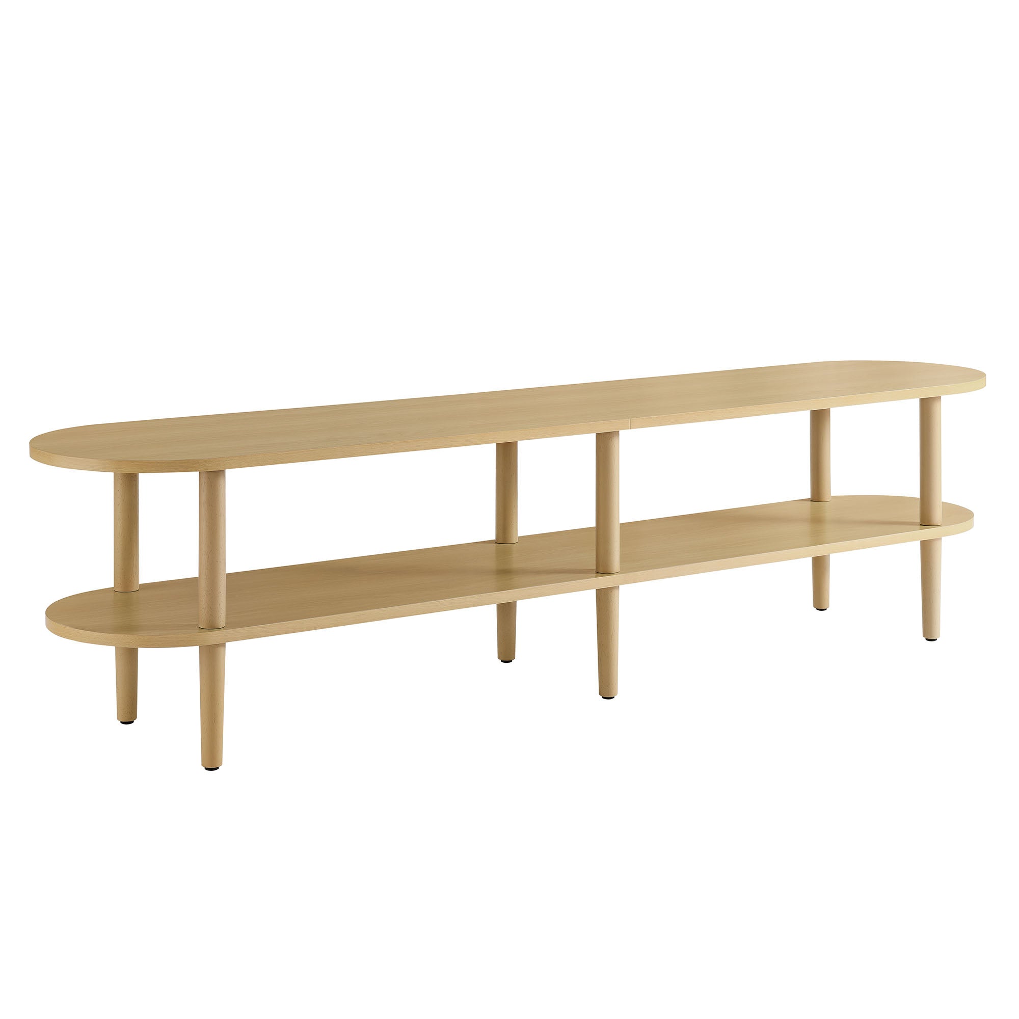 Torus Oval Wood TV Stand, Light Oak