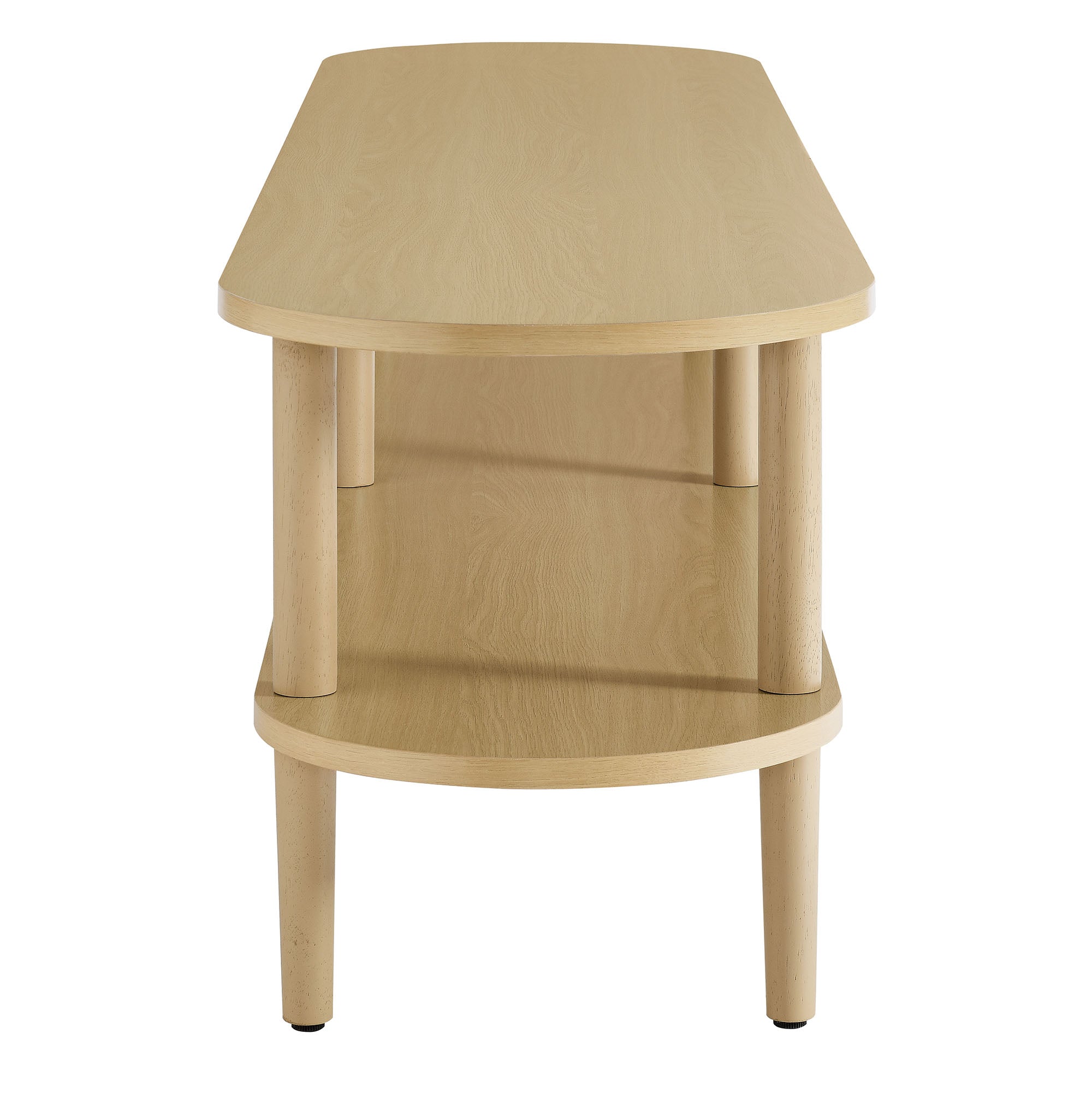 Torus Oval Wood TV Stand, Light Oak