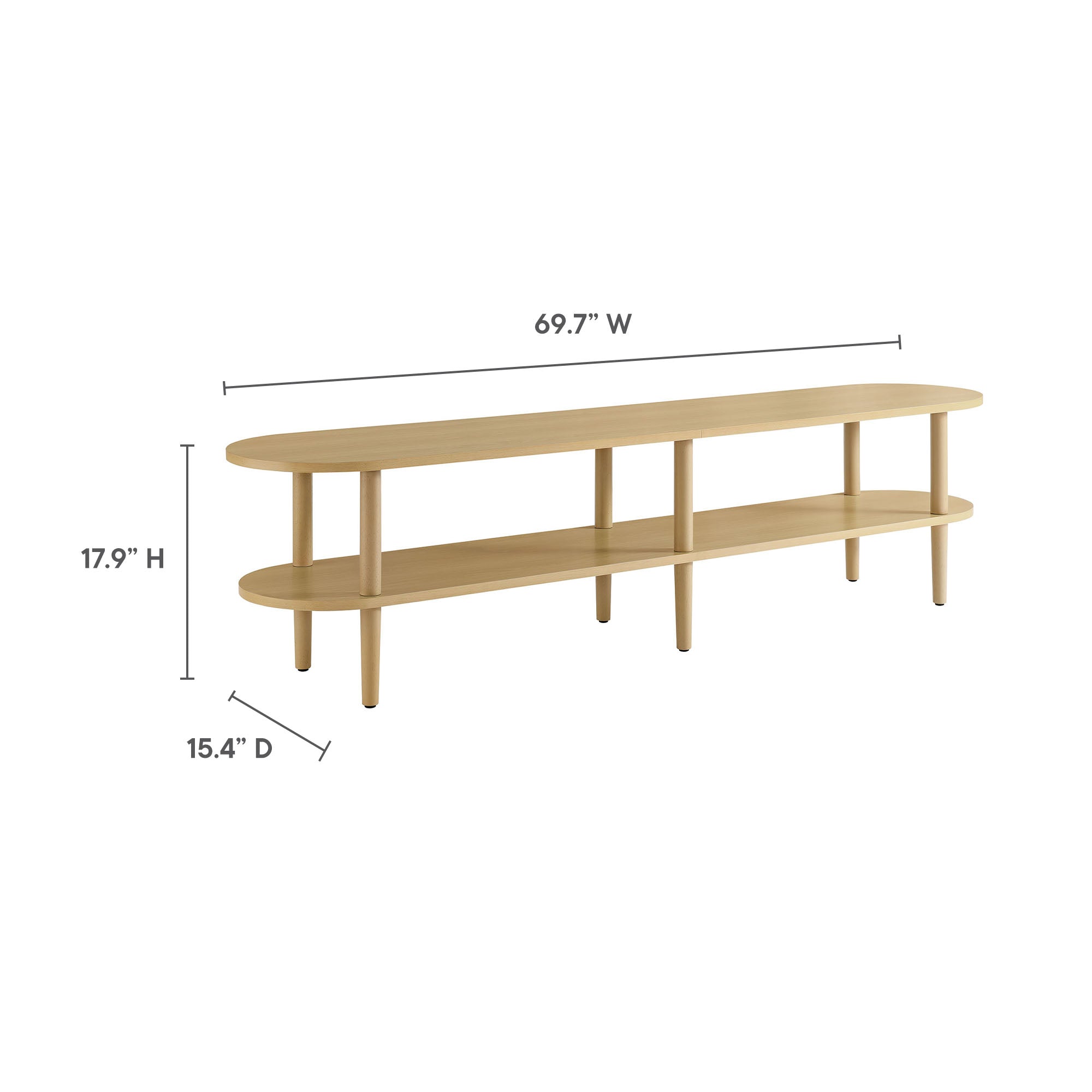 Torus Oval Wood TV Stand, Light Oak