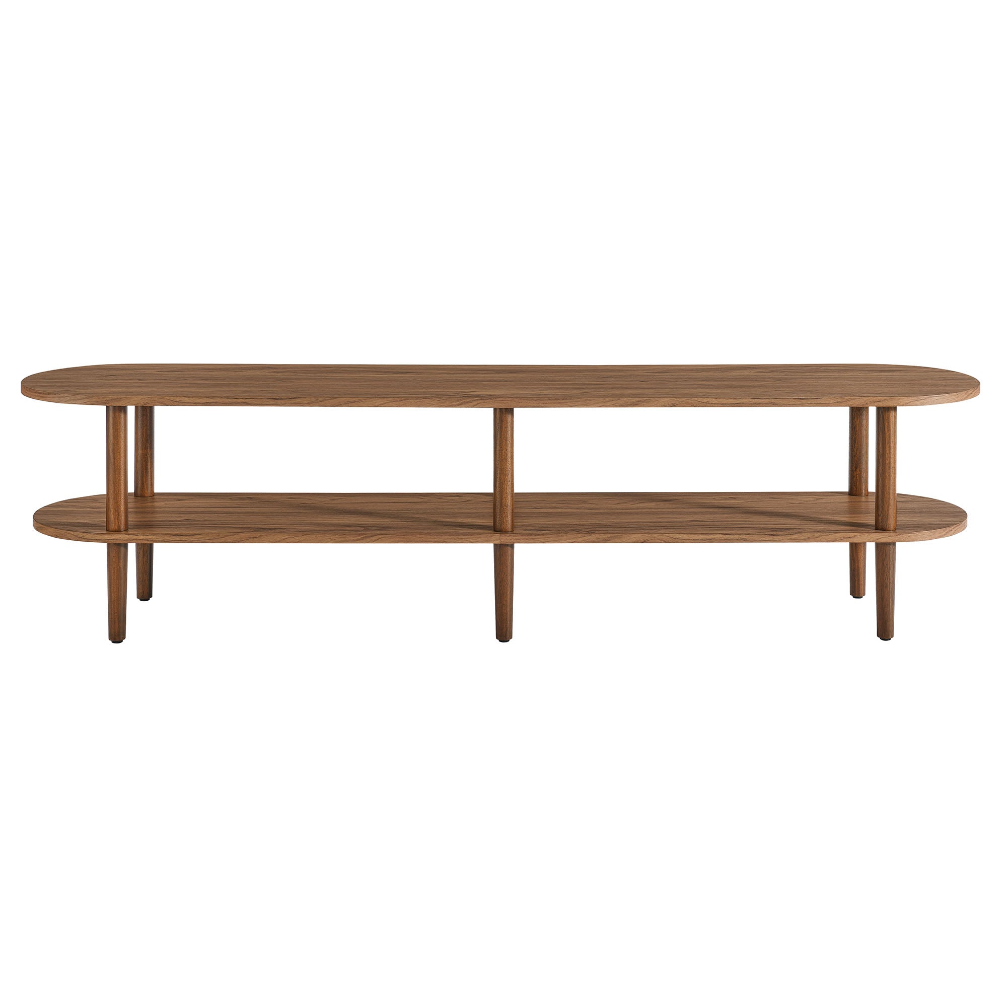 Torus Oval Wood TV Stand, Walnut