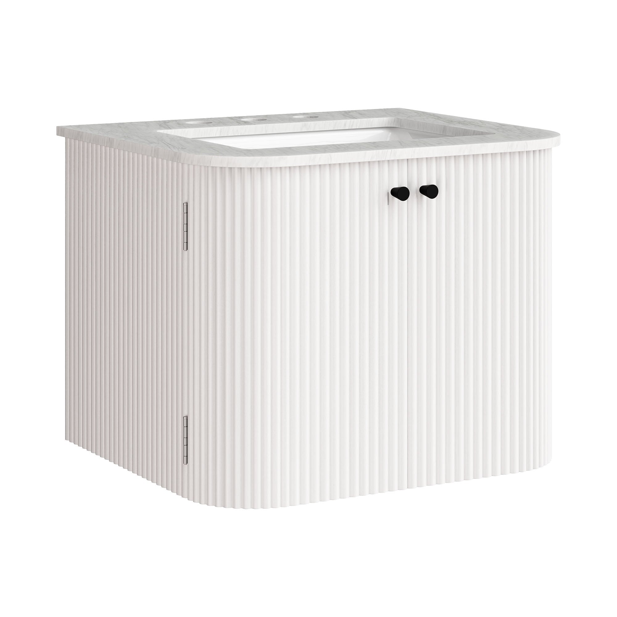 Zia 24" Wall-Mount Bathroom Vanity with Marble Sink, Ivory