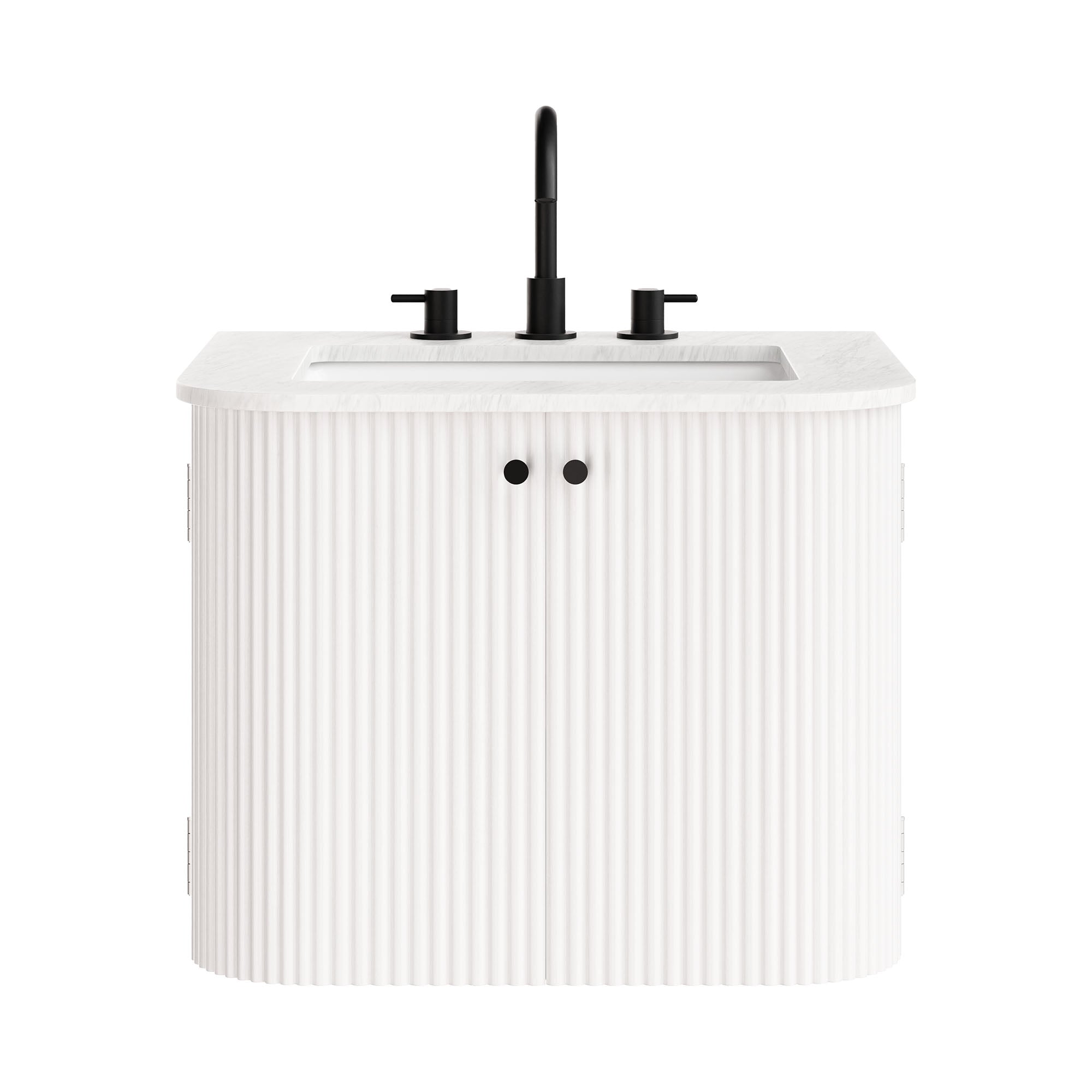 Zia 24" Wall-Mount Bathroom Vanity with Marble Sink, Ivory