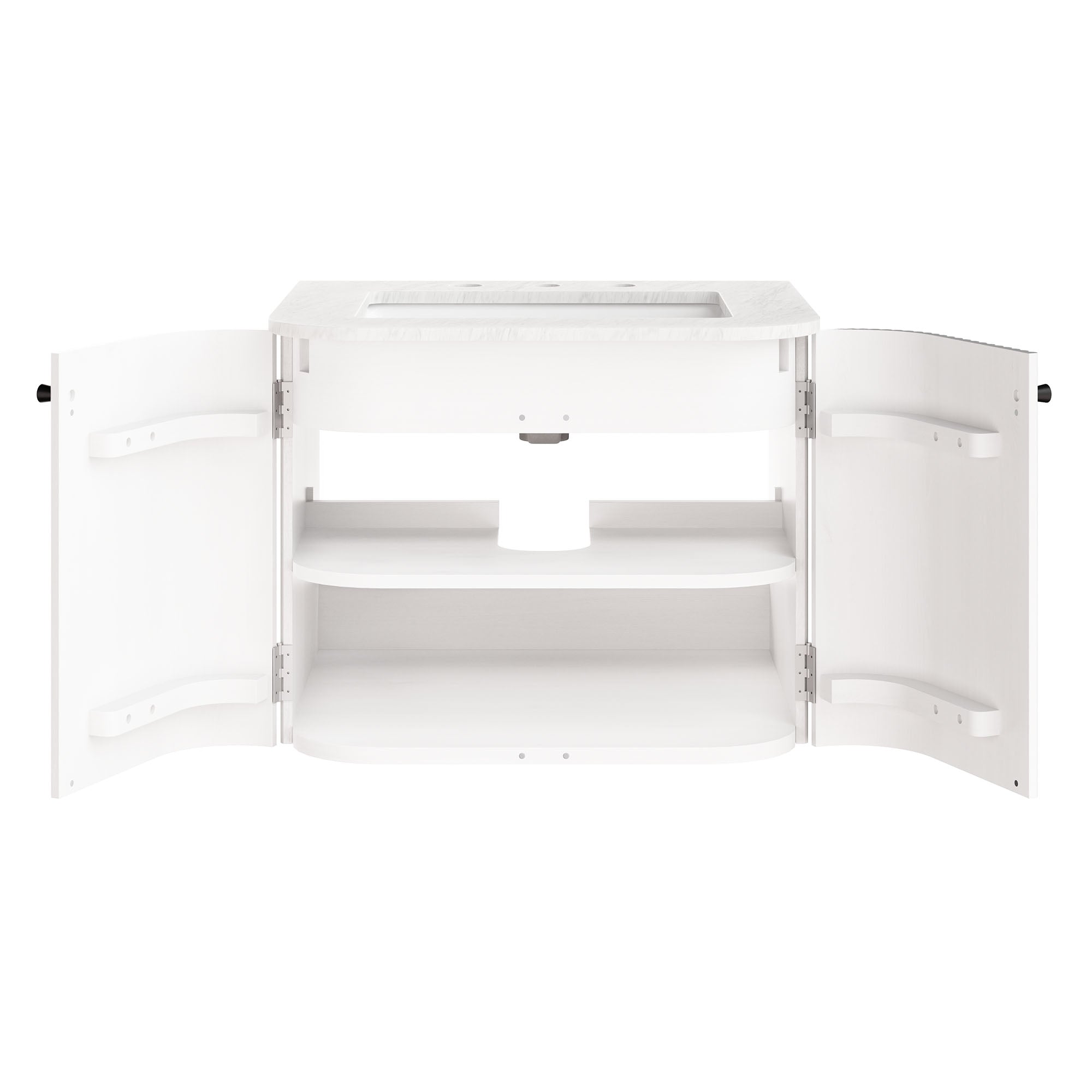 Zia 24" Wall-Mount Bathroom Vanity with Marble Sink, Ivory