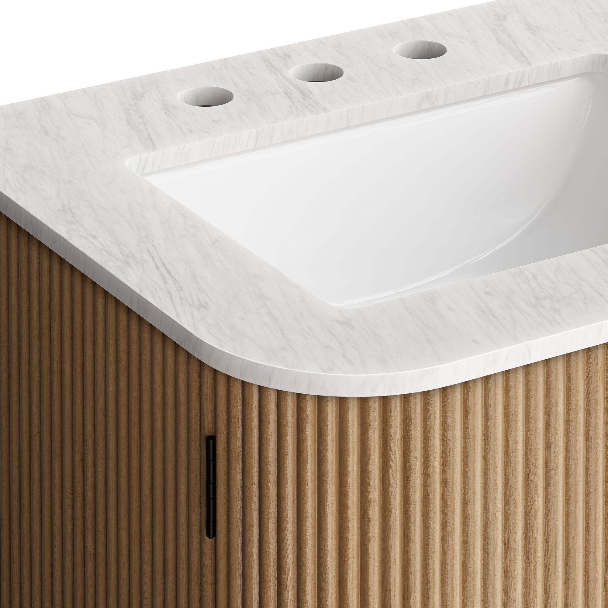 Zia 24" Wall-Mount Bathroom Vanity with Marble Sink, Natural
