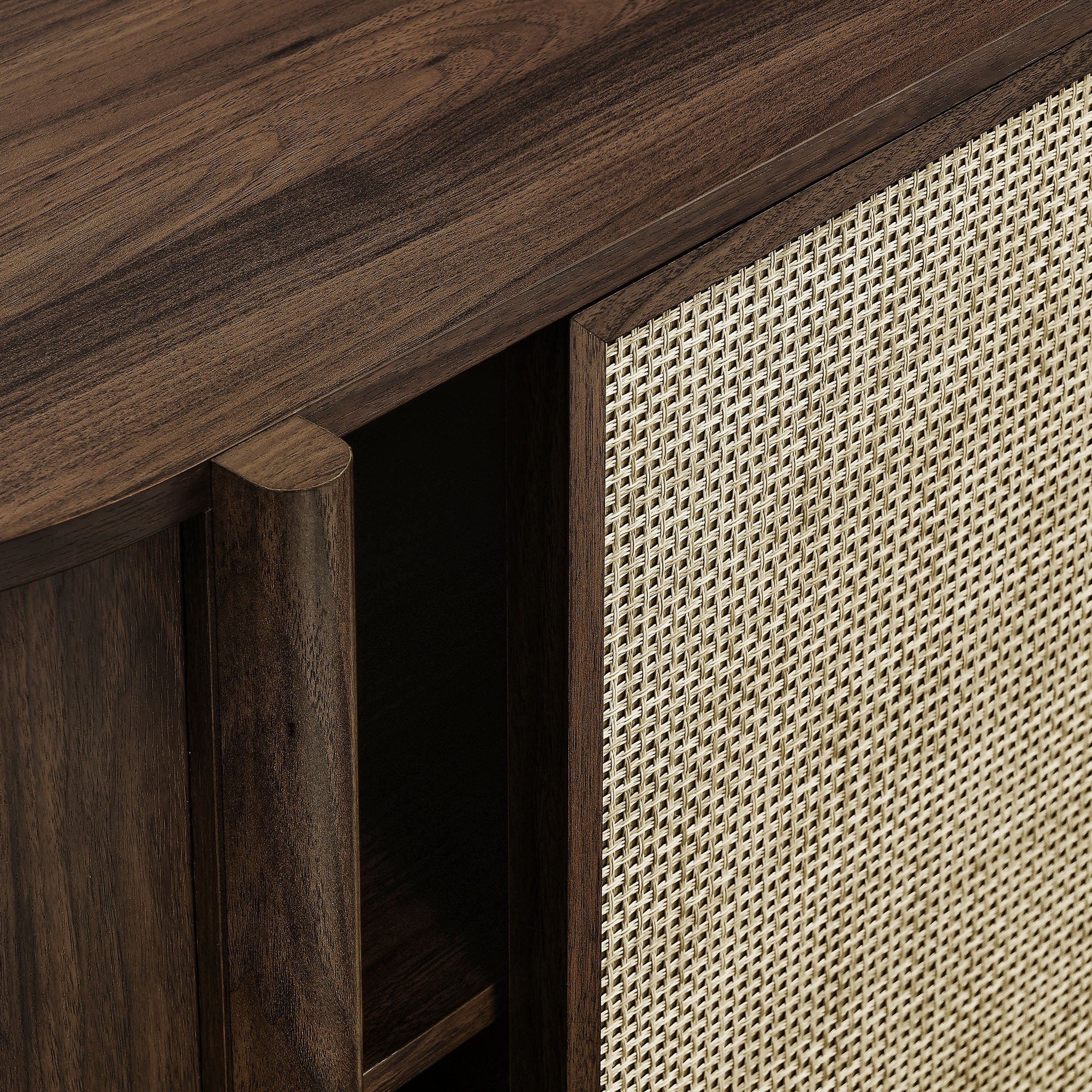 Reid 63" Curved Sideboard, Walnut