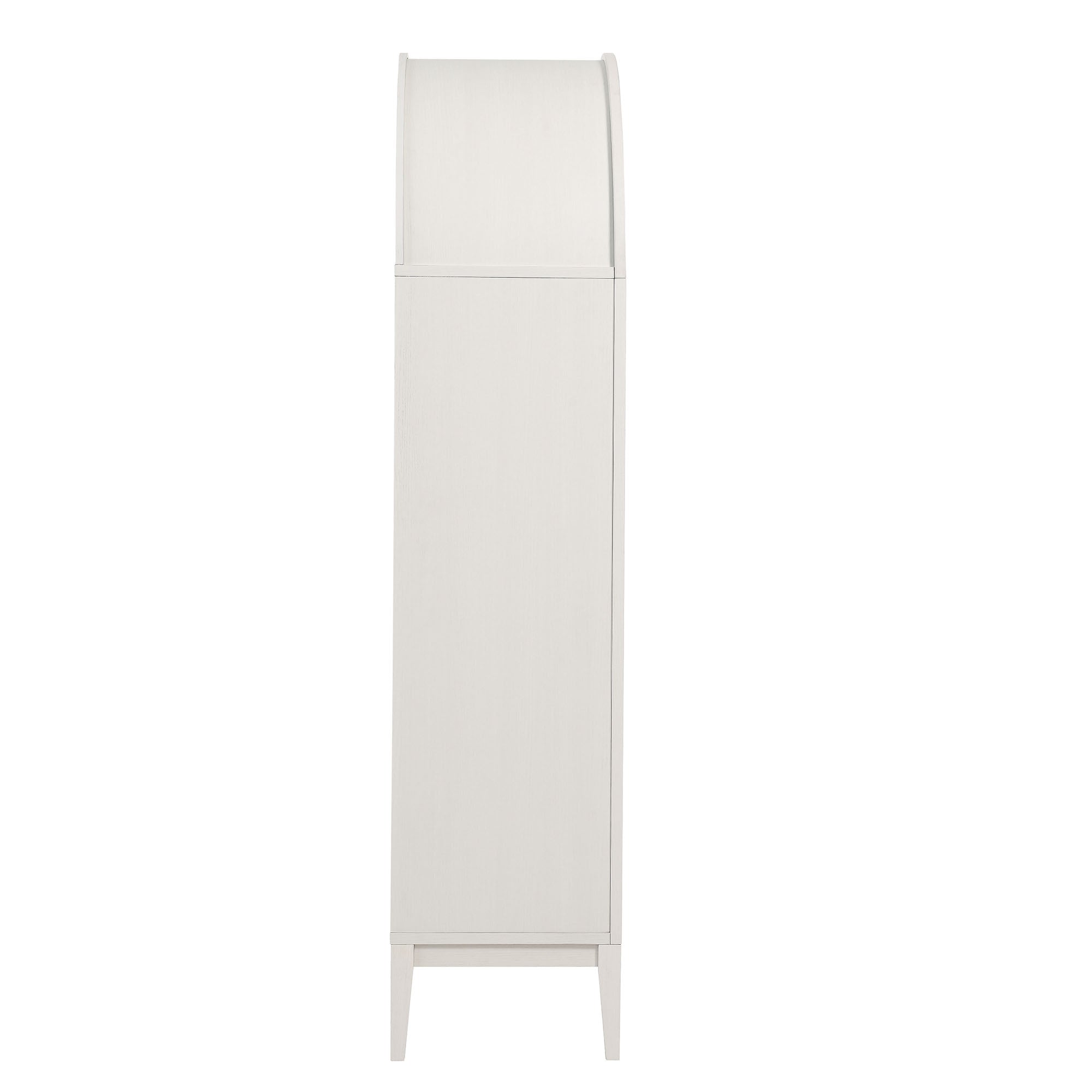 Nolan 74" Tall Wide Arched Storage Display Cabinet, Ivory Oak