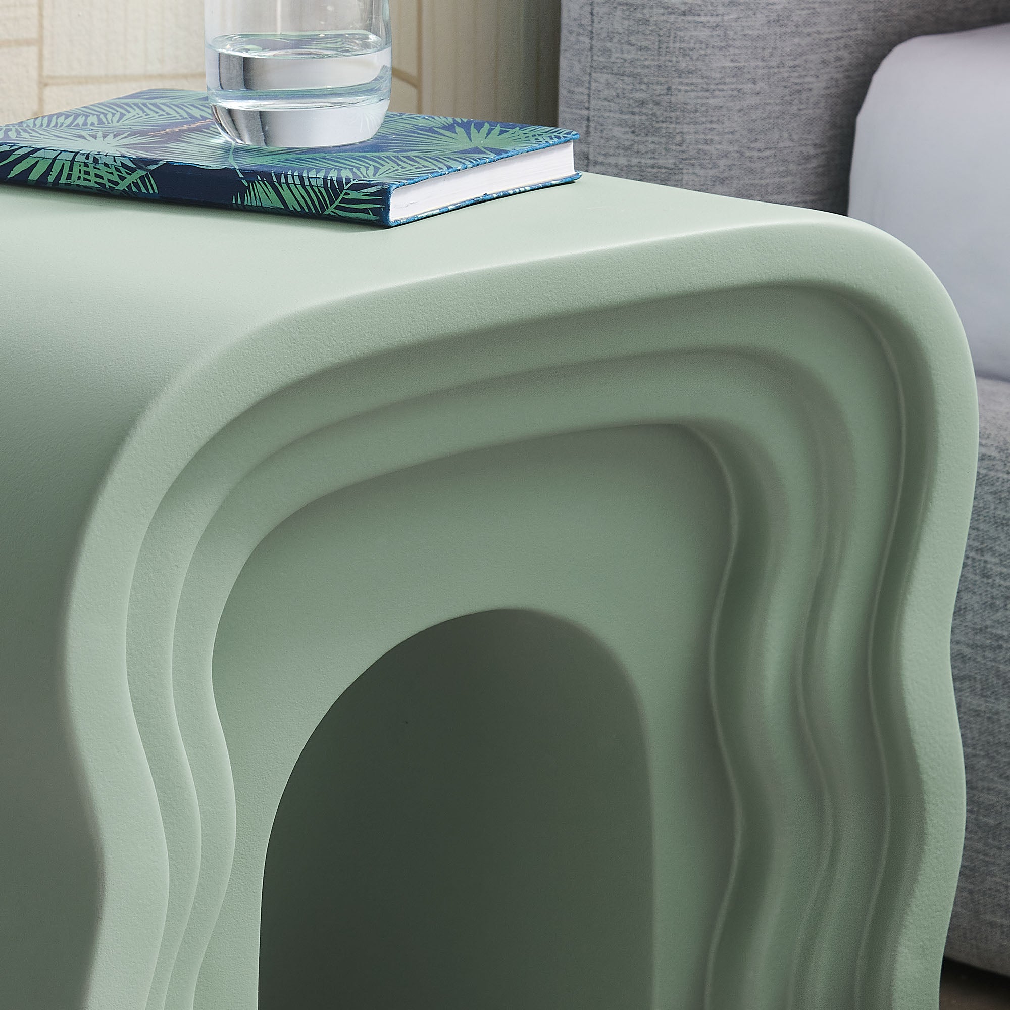 Jorin Squiggle Side Table, Sage