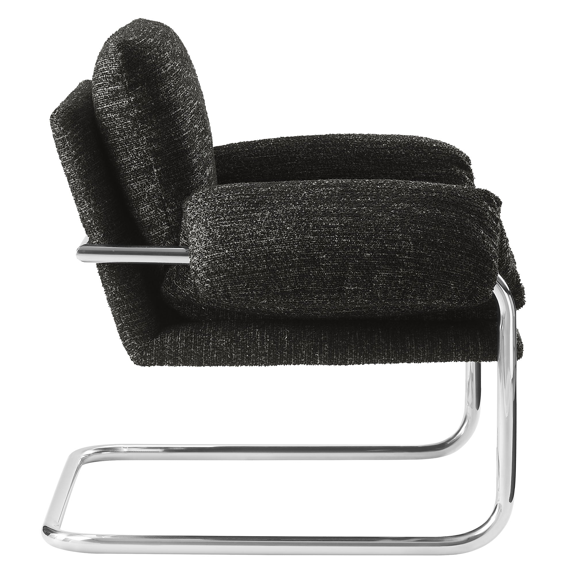 Ansel Boucle Fabric Accent Chair, Charcoal