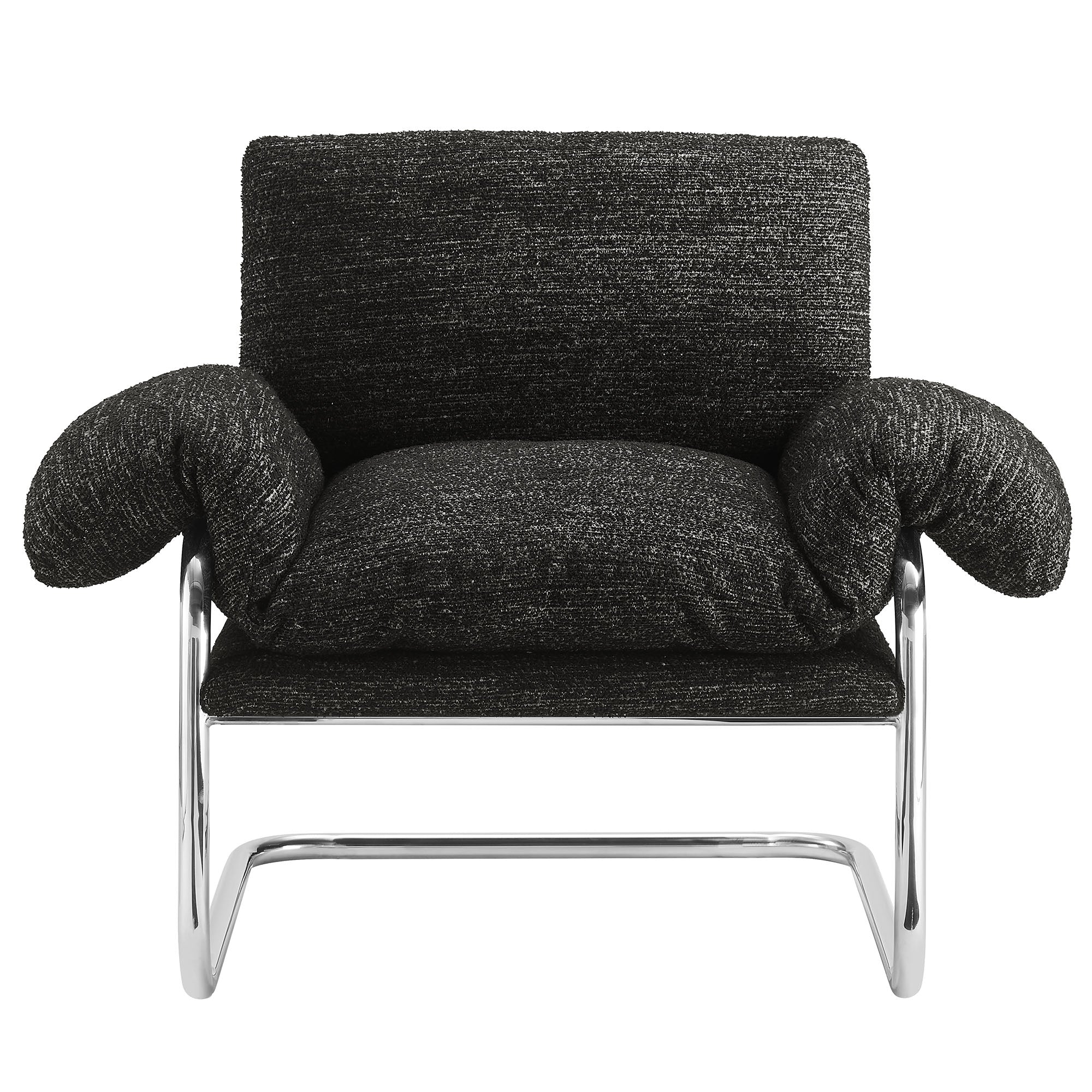 Ansel Boucle Fabric Accent Chair, Charcoal