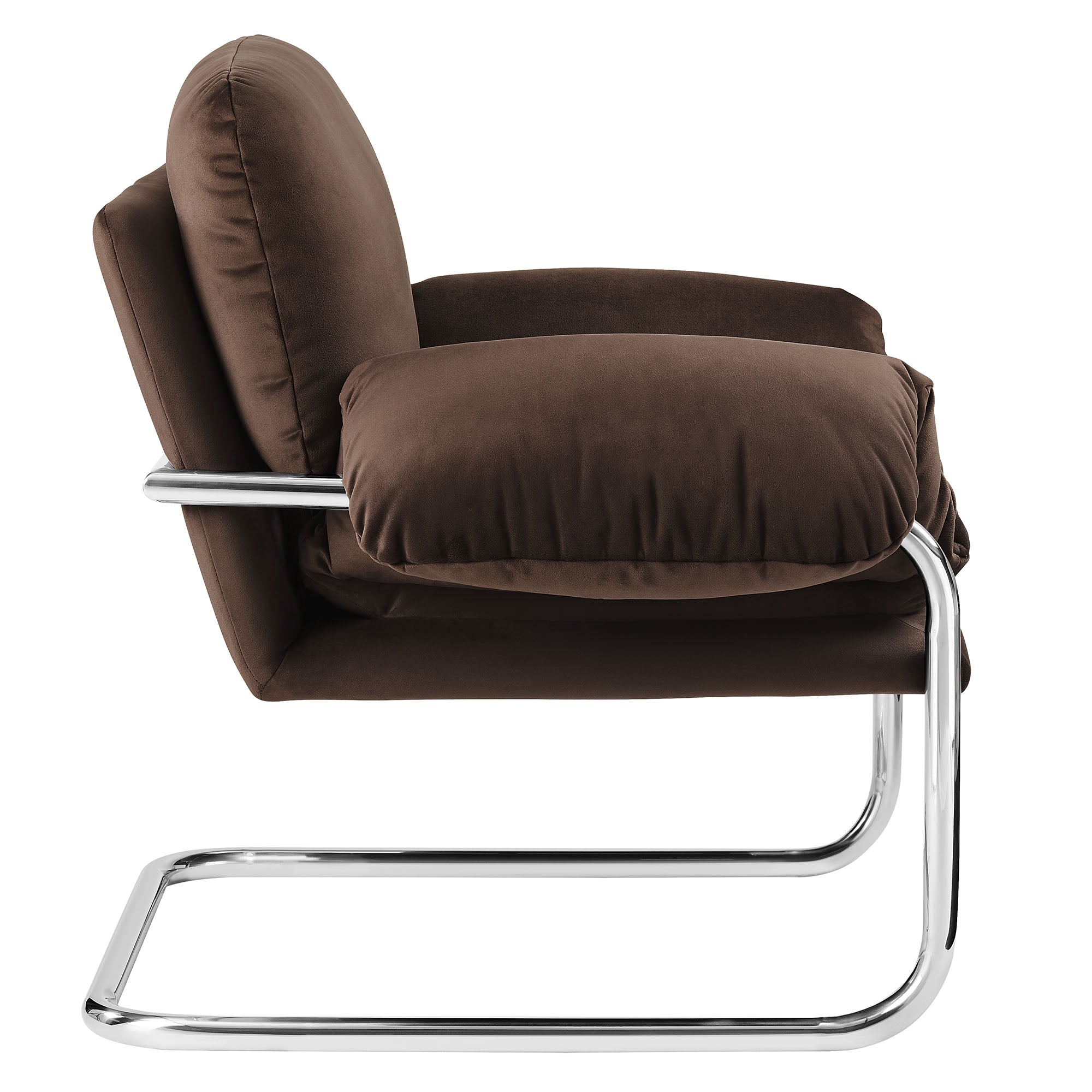 Ansel Performance Velvet Accent Chair, Chocolate Brown