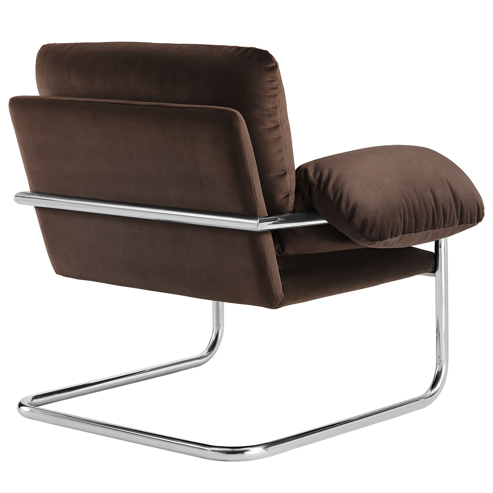 Ansel Performance Velvet Accent Chair, Chocolate Brown
