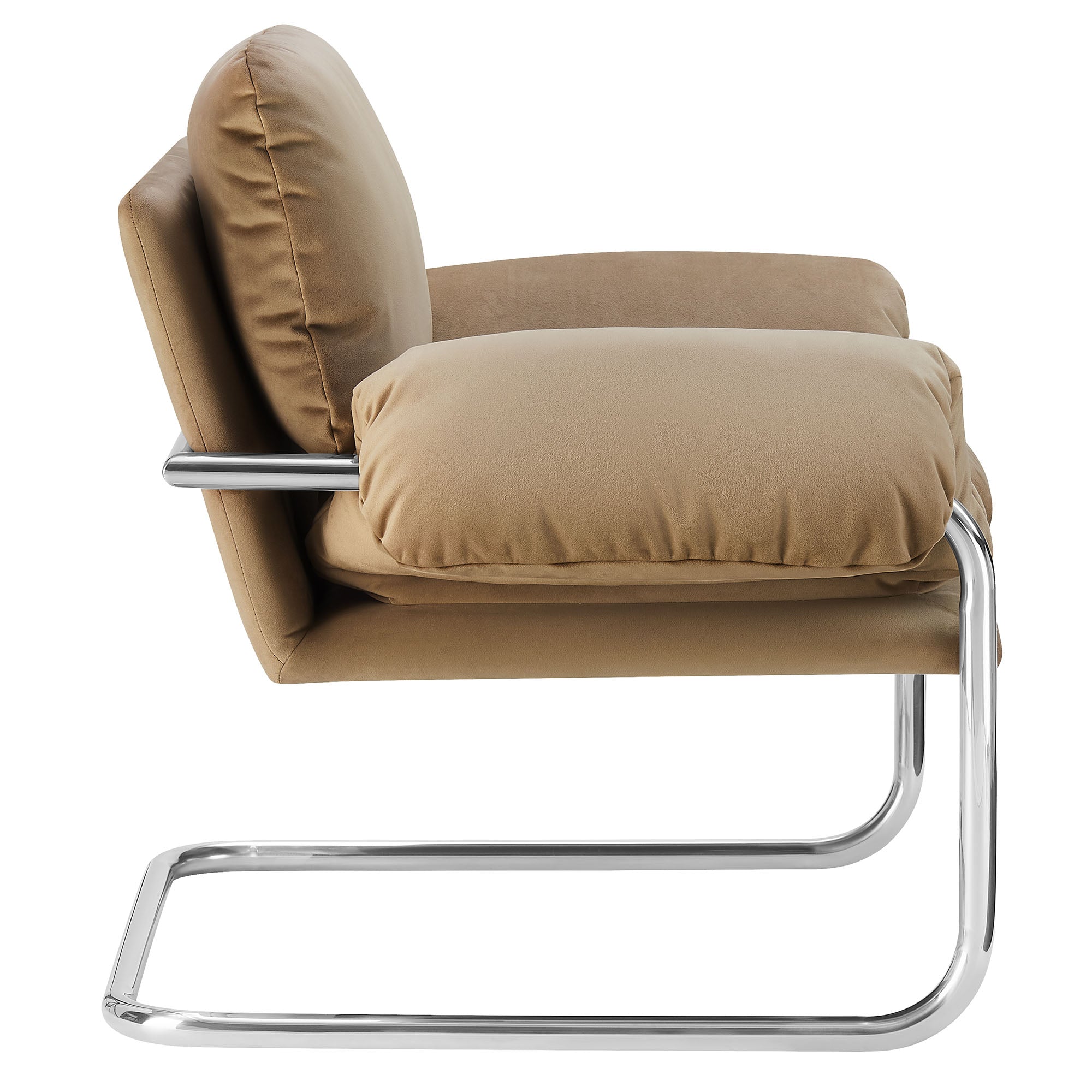 Ansel Performance Velvet Accent Chair, Taupe