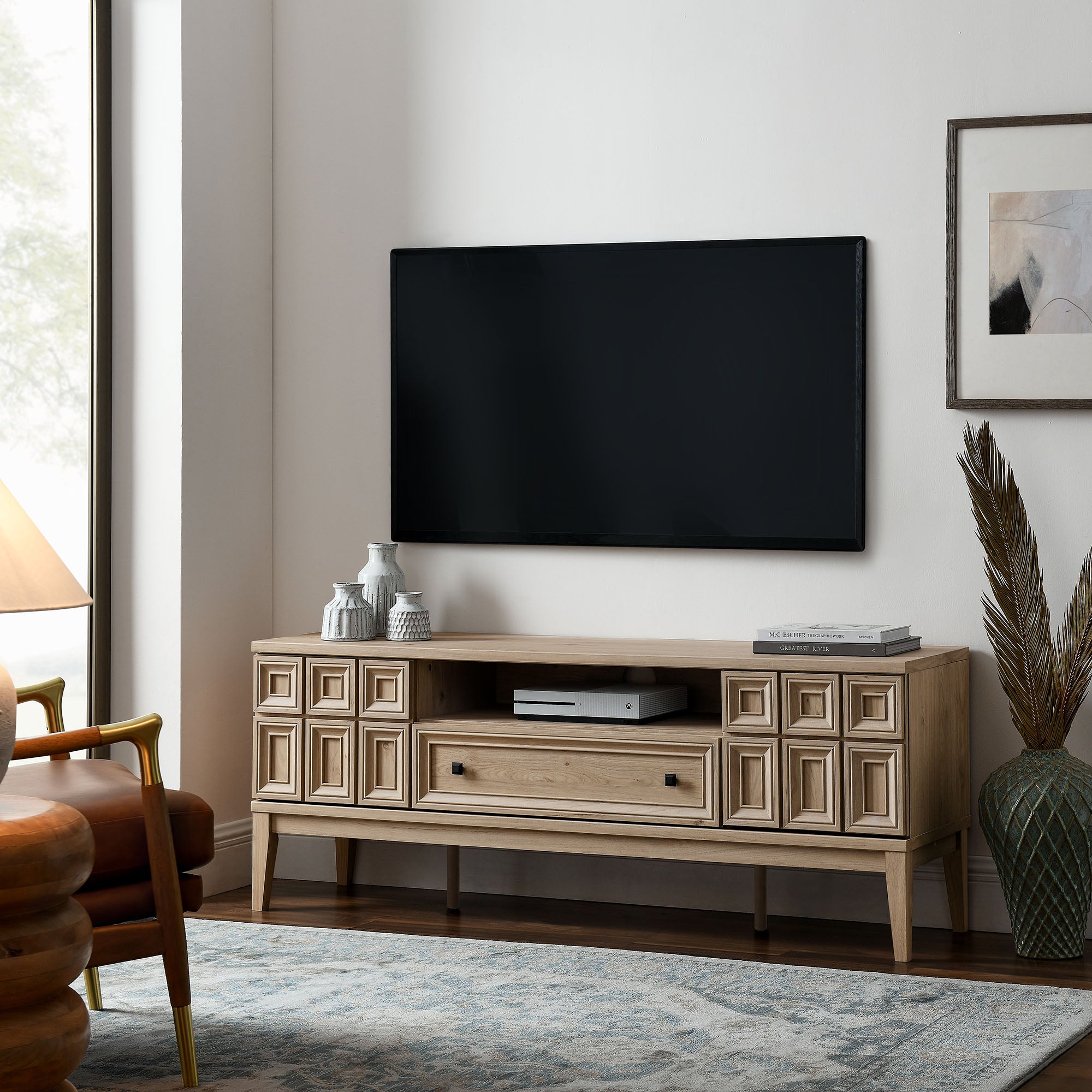 Samos 59" TV Stand, Light Oak